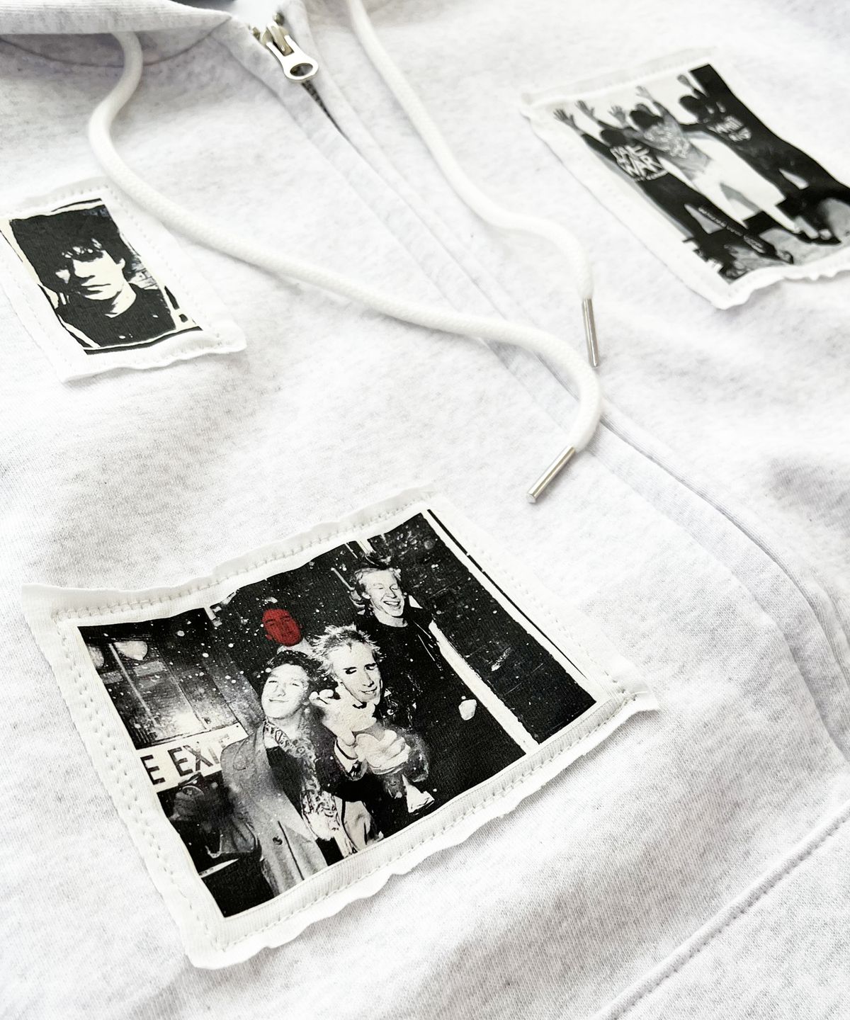 스케이터락(SK8ER ROCK) Riot Archive Sweat Hood Zip-Up (White melange)