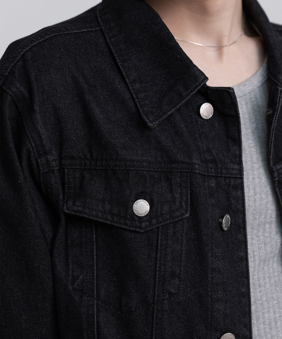 데꼬로소(DECOROSO) 녹스 데님 트러커 자켓 [워싱 블랙]