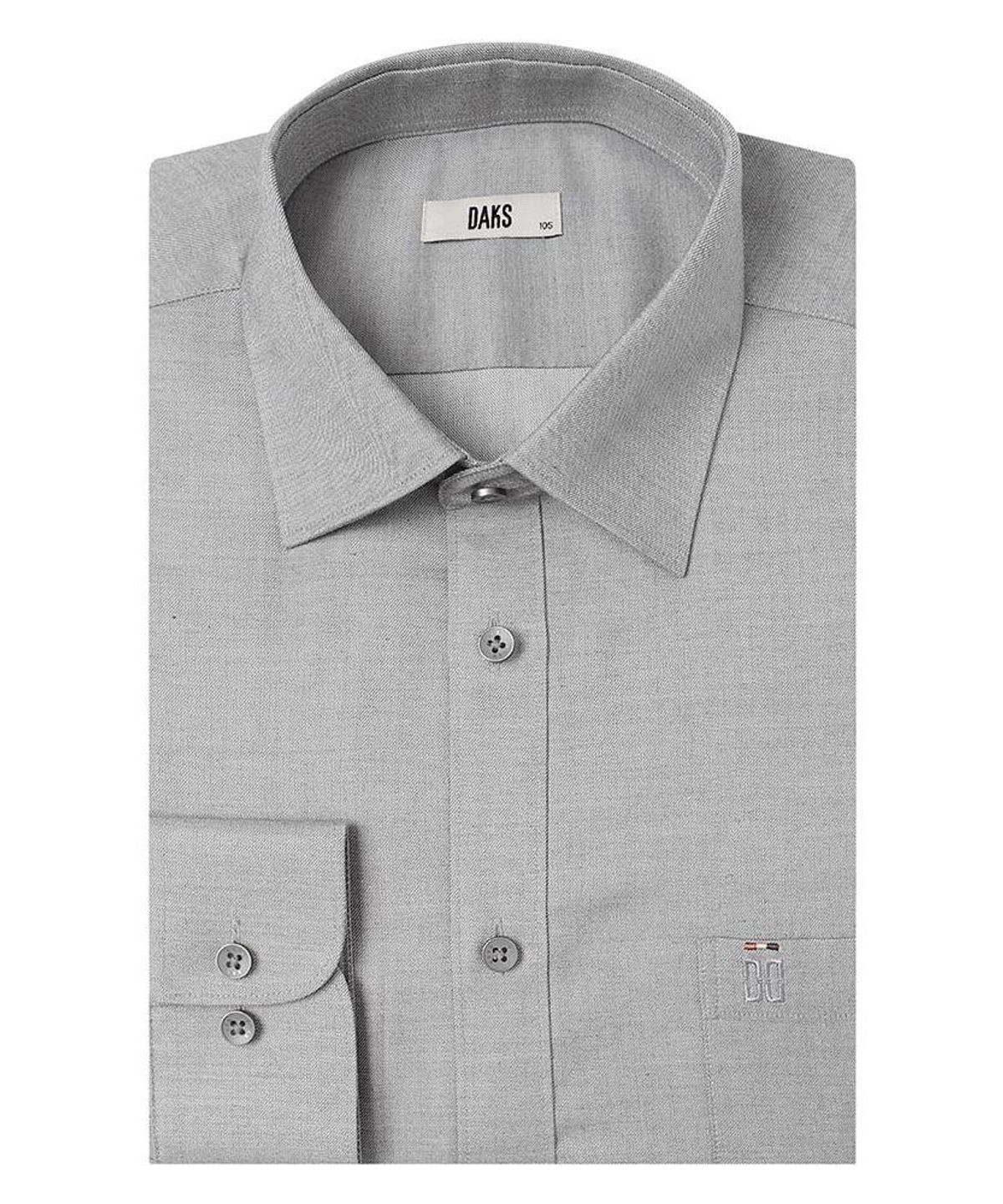 닥스셔츠(DAKS SHIRTS) 노케어 레이온혼방 솔리드 셔츠 레귤러핏 그레이_DMA1SHDL106G1