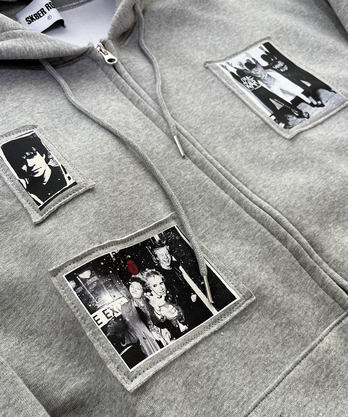 스케이터락(SK8ER ROCK) Riot Archive Sweat Hood Zip-Up (Melange gray)