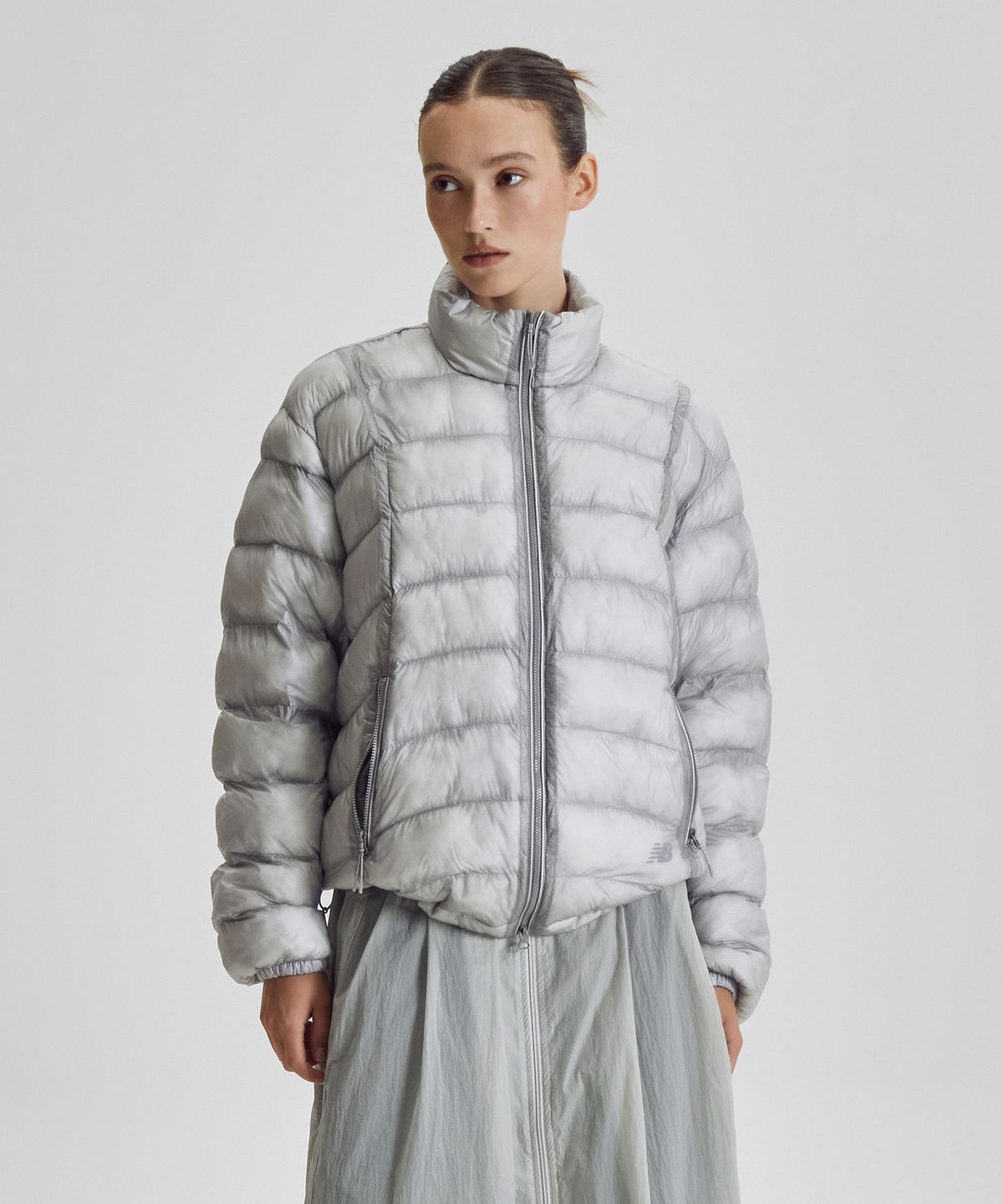 뉴발란스(NEW BALANCE) NBNQG41903 / UNI 플라잉77 슈퍼라이트 스텐드넥 경량 패딩 자켓 (L/GRAY)