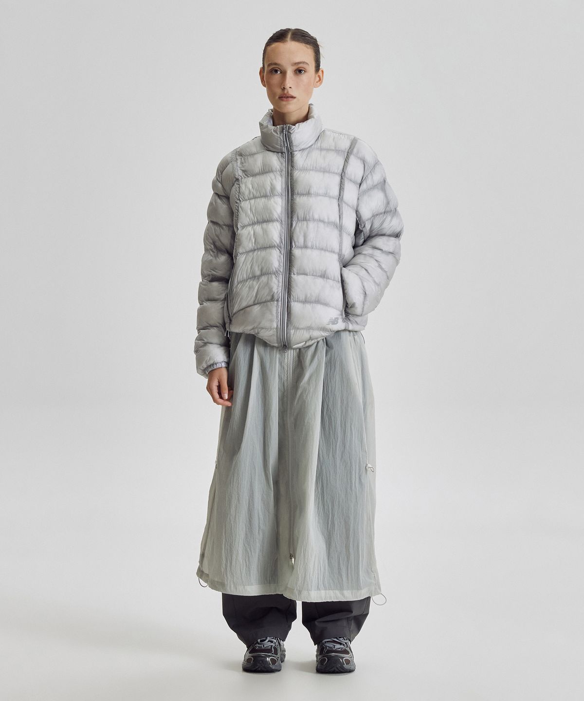 뉴발란스(NEW BALANCE) NBNQG41903 / UNI 플라잉77 슈퍼라이트 스텐드넥 경량 패딩 자켓 (L/GRAY)