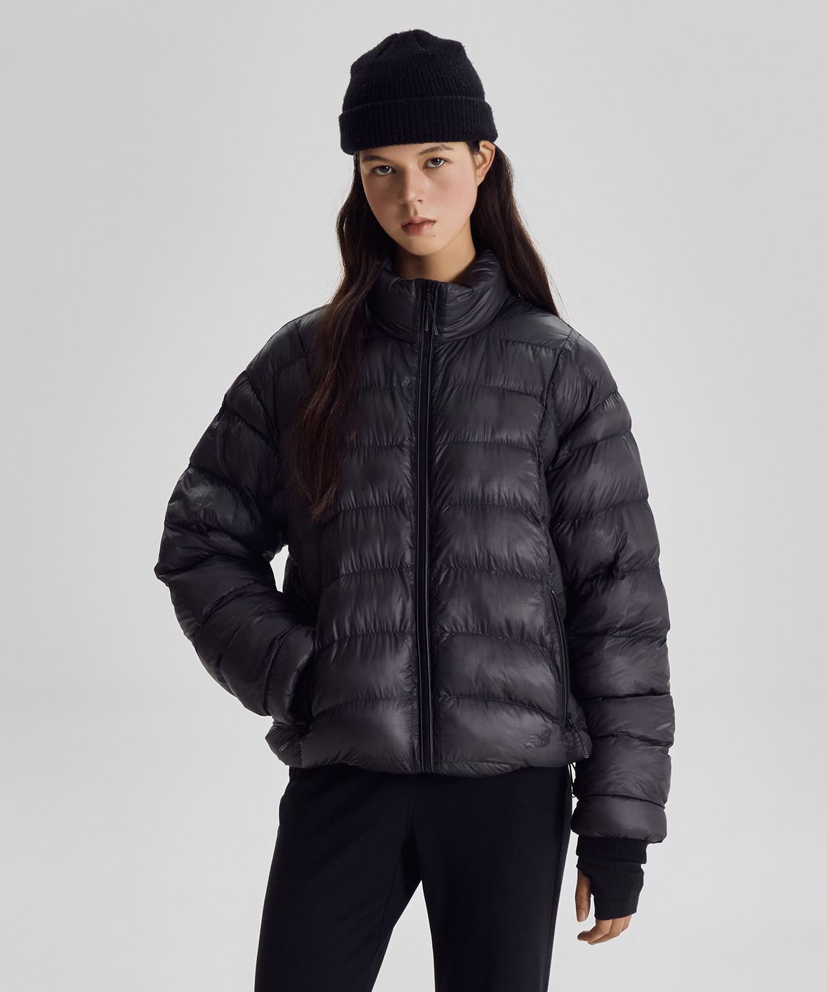뉴발란스(NEW BALANCE) NBNQG41903 / UNI 플라잉77 슈퍼라이트 스텐드넥 경량 패딩 자켓 (BLACK)
