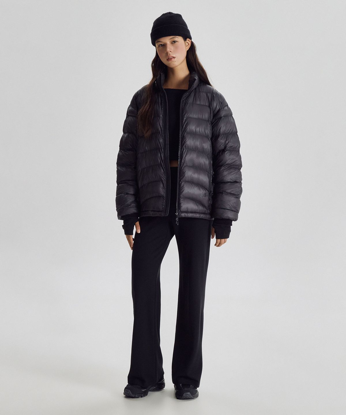뉴발란스(NEW BALANCE) NBNQG41903 / UNI 플라잉77 슈퍼라이트 스텐드넥 경량 패딩 자켓 (BLACK)
