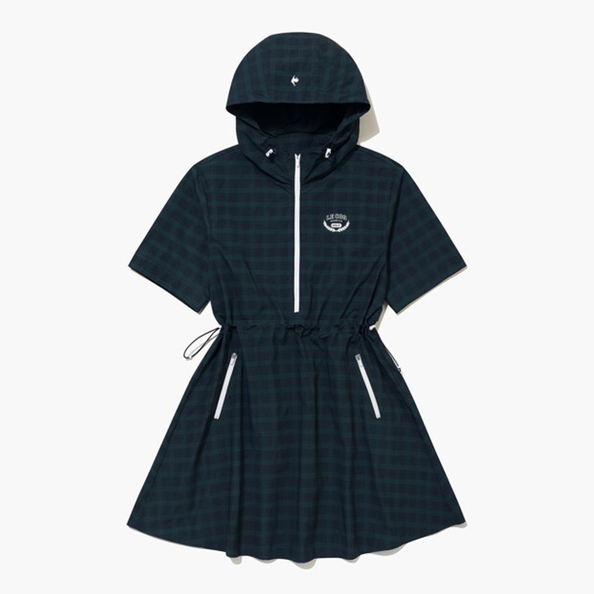 르꼬끄 골프(LECOQ GOLF) 여성 우븐 클래식 체크 반팔 원피스 _NAVY GR322LOP81