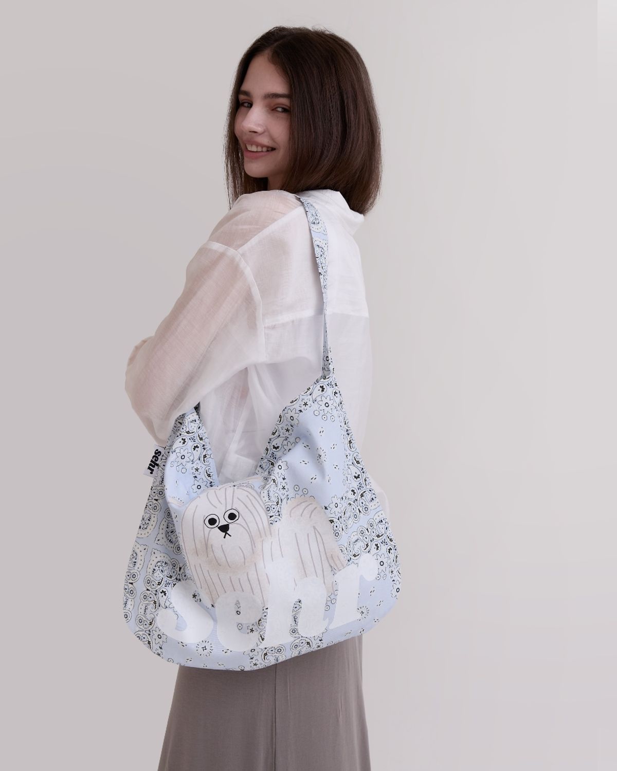 세르(SEHR) My Puppy Paisley Easy Bag (Light Blue)