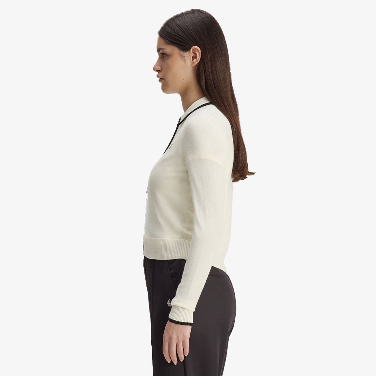프레드페리(FRED PERRY) [Womens] 집 스루 니트 셔츠 - 에크루 AFPF2G33122-560
