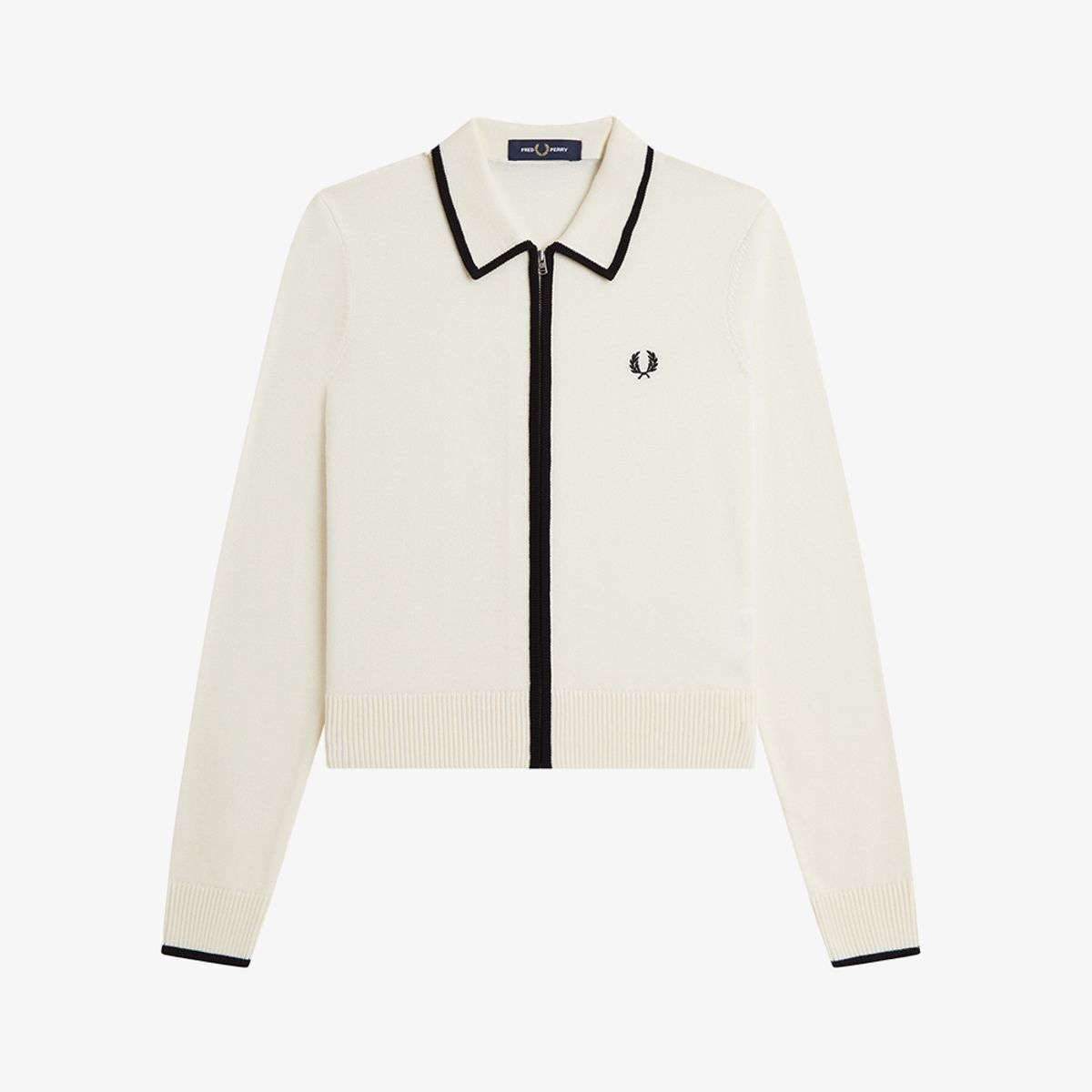 프레드페리(FRED PERRY) [Womens] 집 스루 니트 셔츠 - 에크루 AFPF2G33122-560