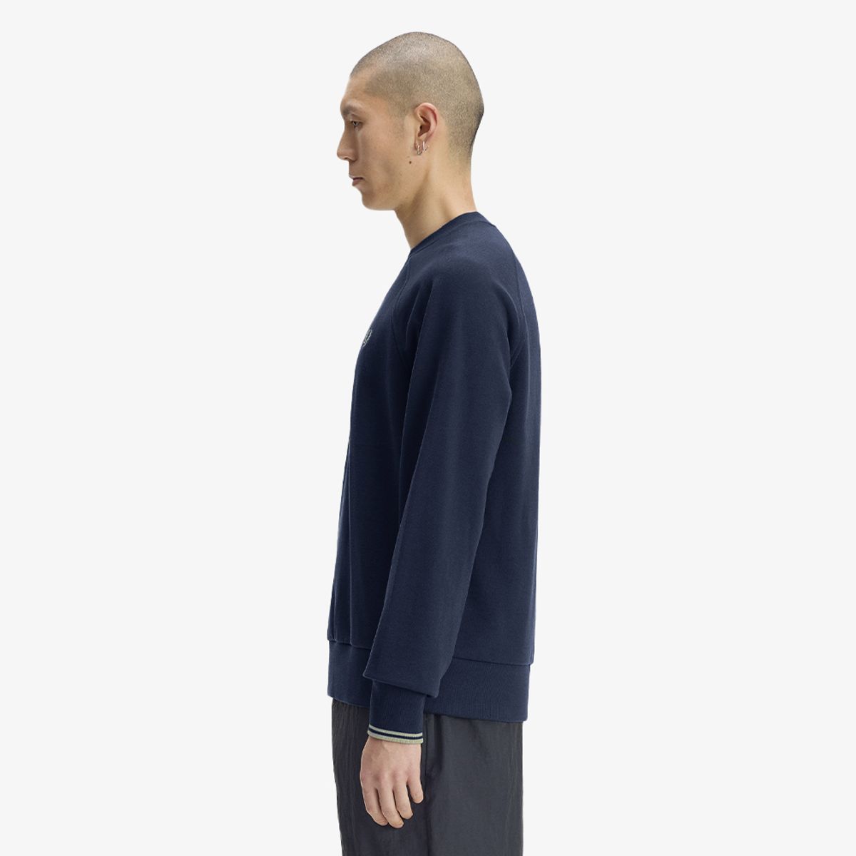 프레드페리(FRED PERRY) [Sport] 릴렉스드 팁드 크루넥 스웻셔츠 - 다크에어포스 AFPM2G33495-738