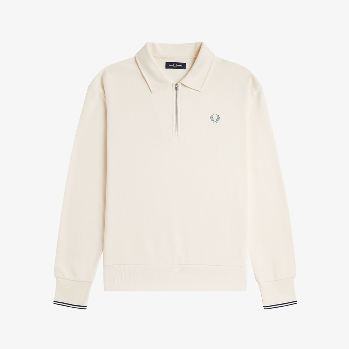 프레드페리(FRED PERRY) [Sport] 릴렉스드 하프 집 칼라 스웻셔츠 - 에크루 AFPM2G32426-170