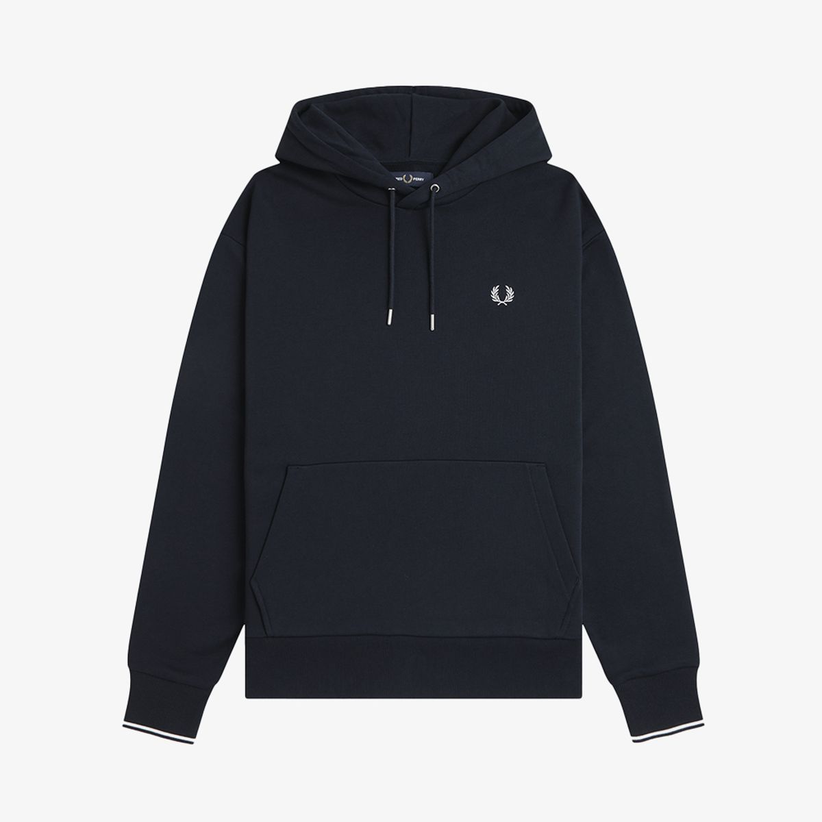 프레드페리(FRED PERRY) [Sport] 릴렉스드 팁드 후드 스웻셔츠 - 네이비/화이트 AFPM2G33492-608