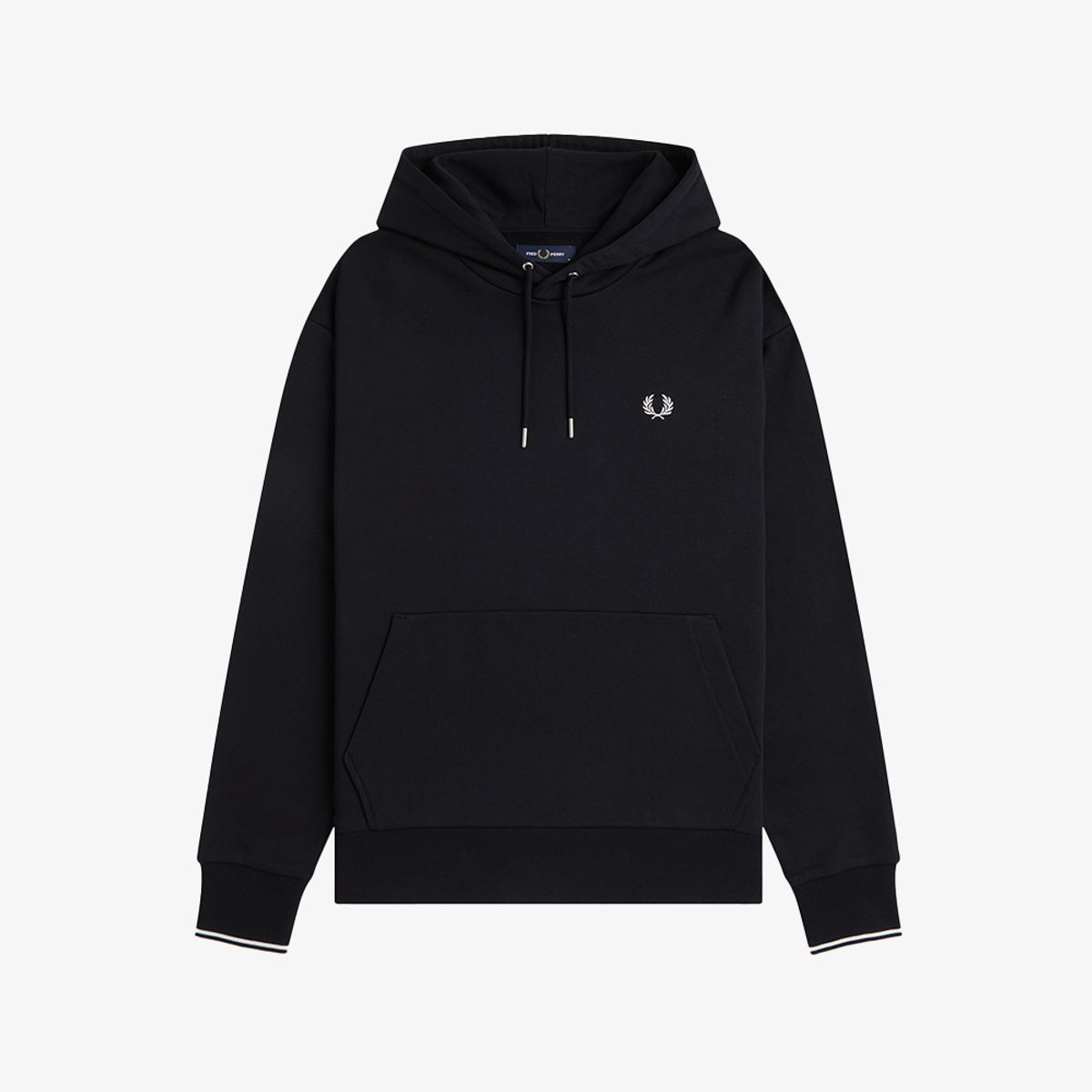 프레드페리(FRED PERRY) [Sport] 릴렉스드 팁드 후드 스웻셔츠 - 블랙 AFPM2G33492-102