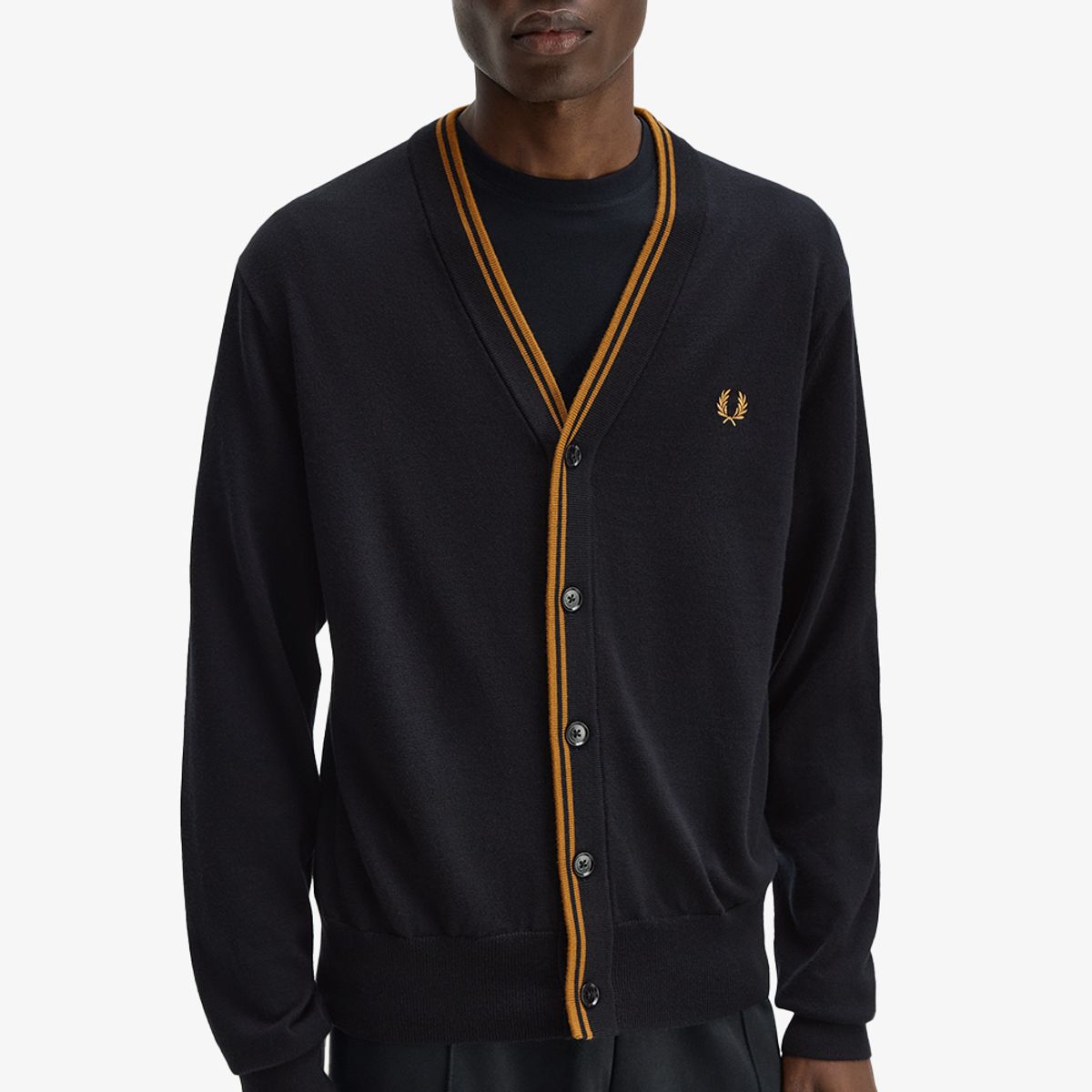 프레드페리(FRED PERRY) [Sharp] 클래식 가디건 - 블랙 AFPM2G33300-102