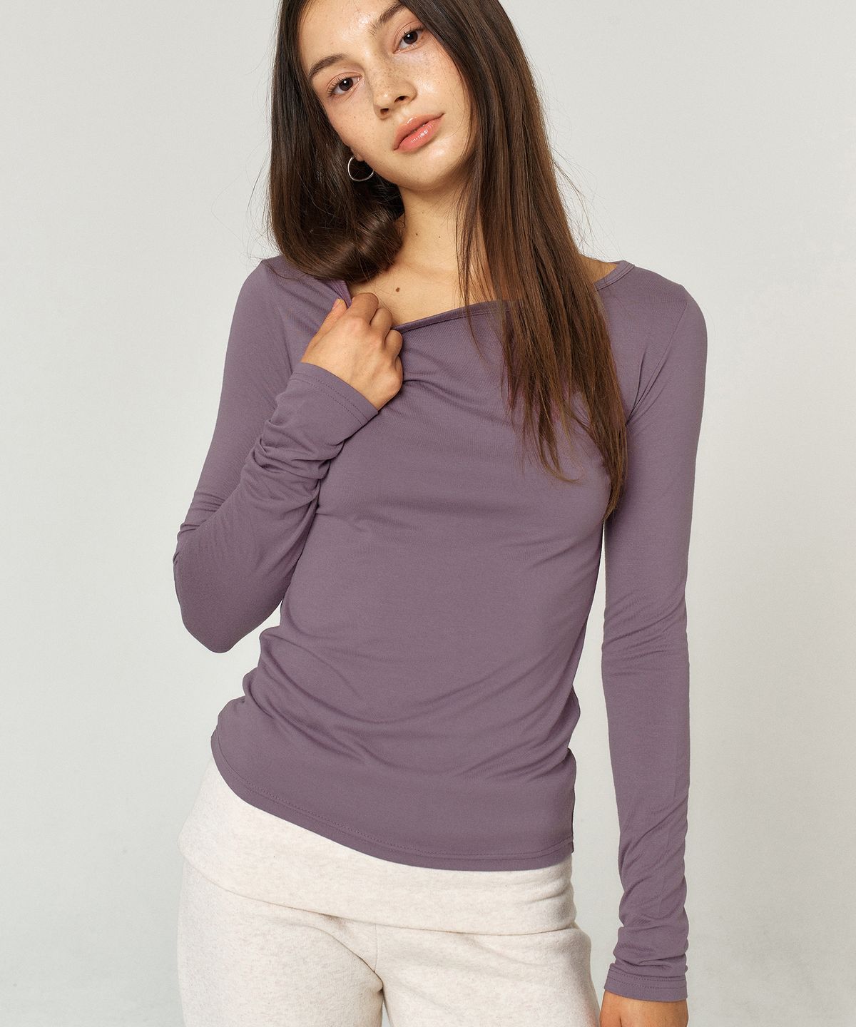 꾸아페(QUAFE) BASIC BOAT NECK SLIM TEE_6color
