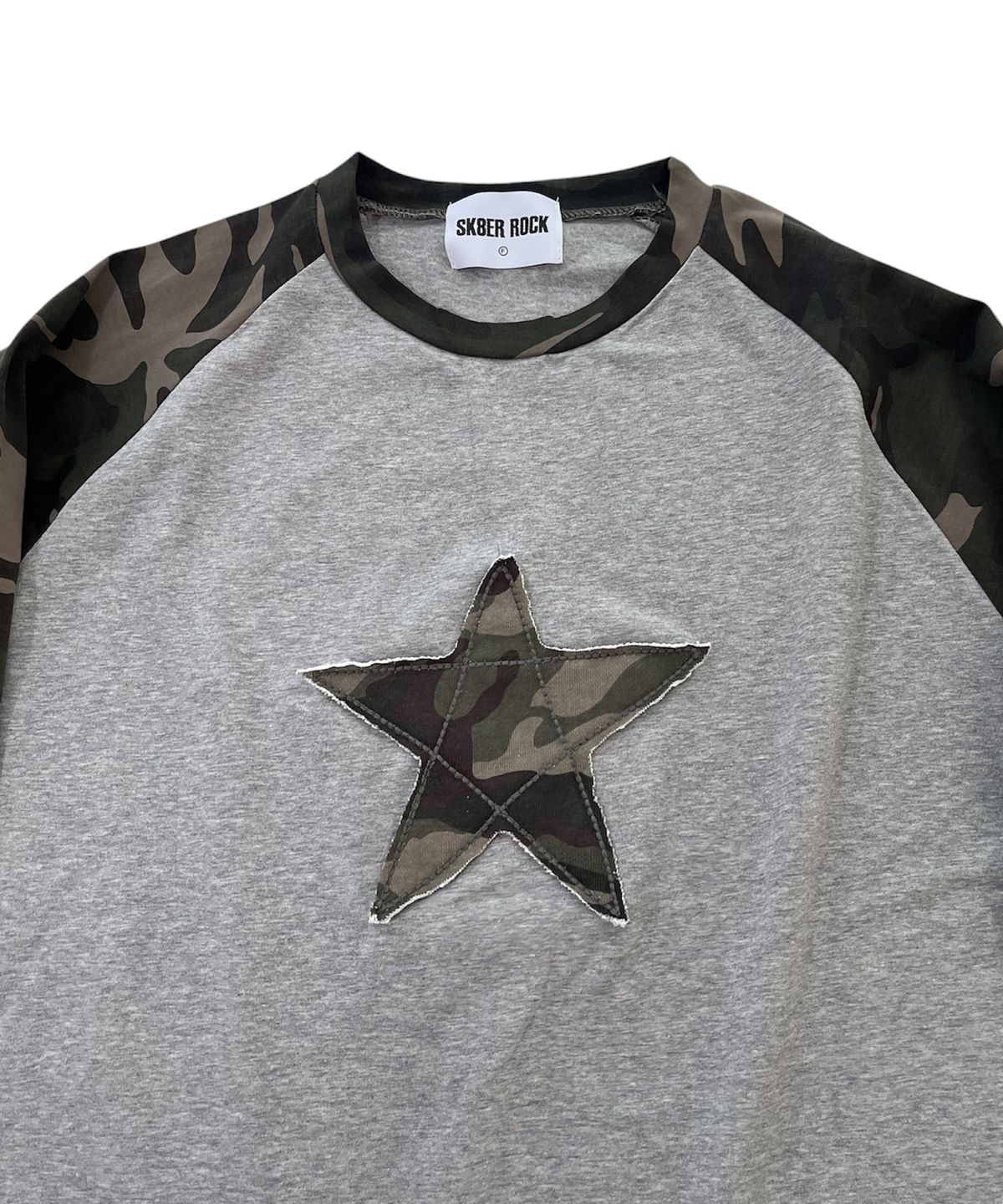 스케이터락(SK8ER ROCK) Star Raglan T-Shirt (Melangegray/camouflage)