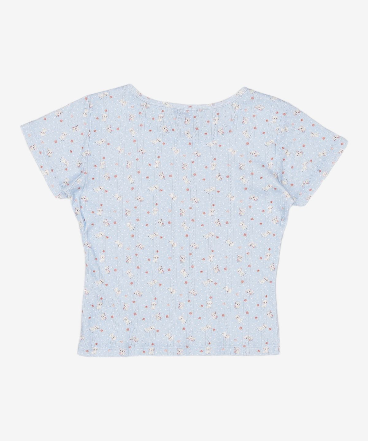 유희(YOUHEE) SHEEP PATTERN EYELET T-SHIRTS_LIGHT BLUE M