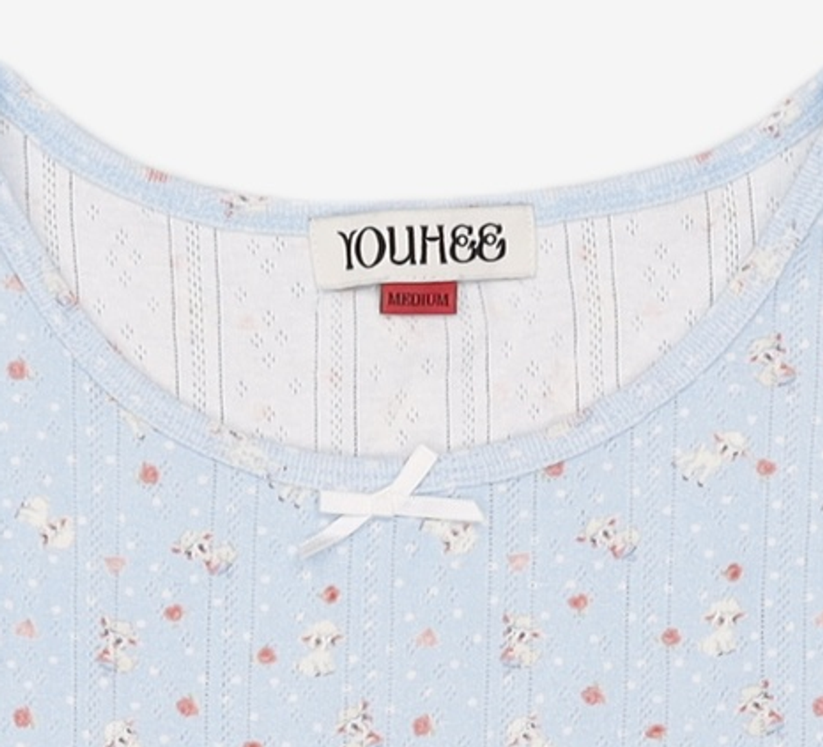 유희(YOUHEE) SHEEP PATTERN EYELET T-SHIRTS_LIGHT BLUE M