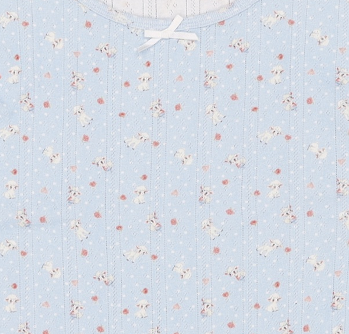 유희(YOUHEE) SHEEP PATTERN EYELET T-SHIRTS_LIGHT BLUE M