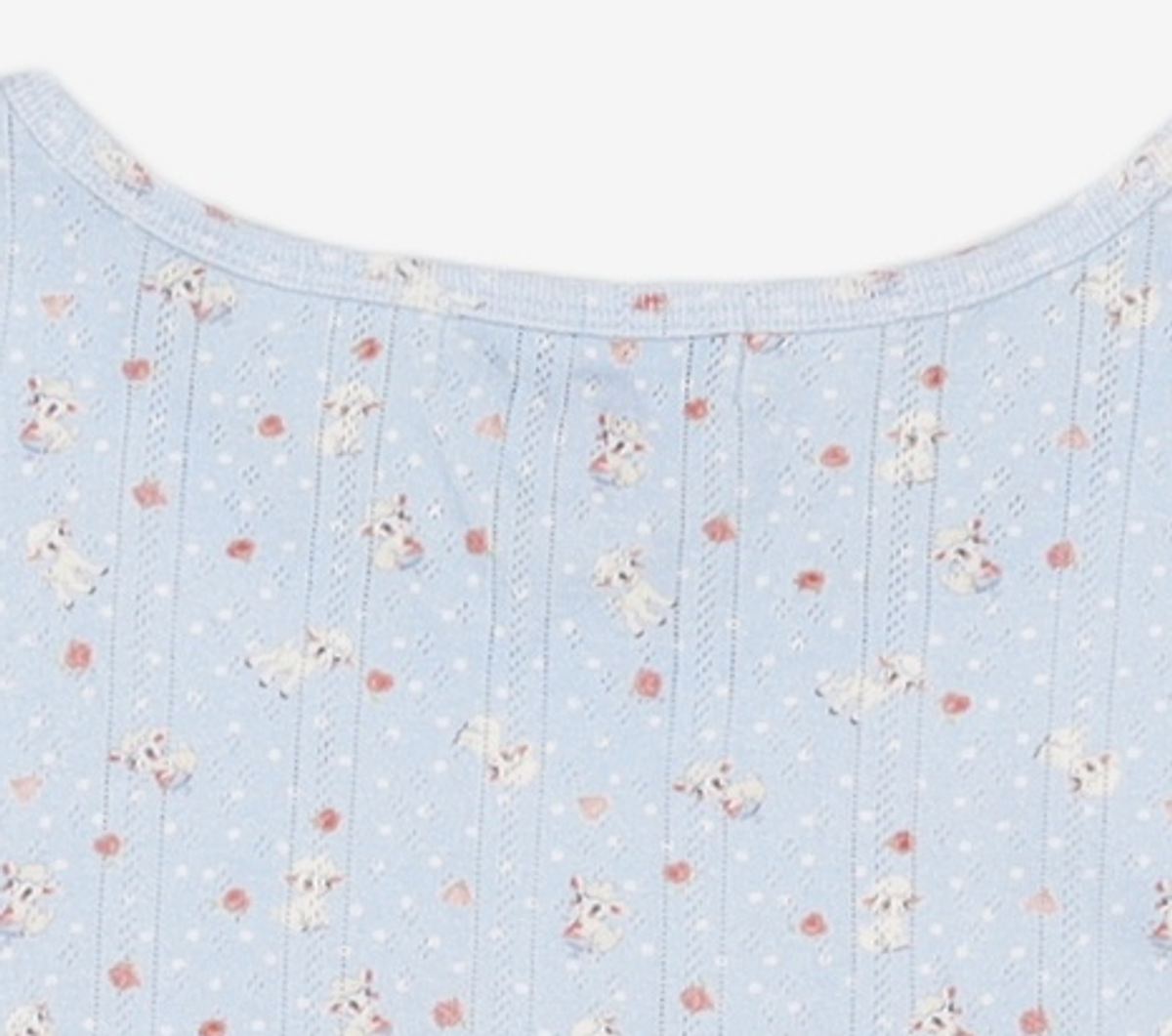 유희(YOUHEE) SHEEP PATTERN EYELET T-SHIRTS_LIGHT BLUE M