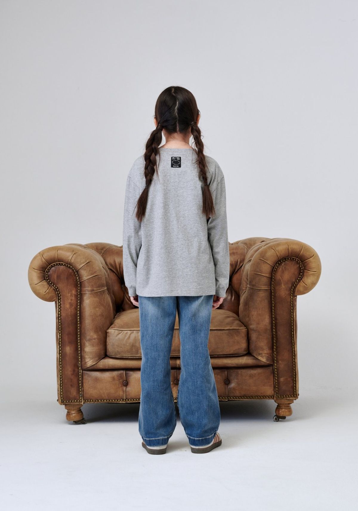 블루테일(BLUETAIL) AAG7TS03MG 멜란지그레이 더블레이어 포켓 티셔츠