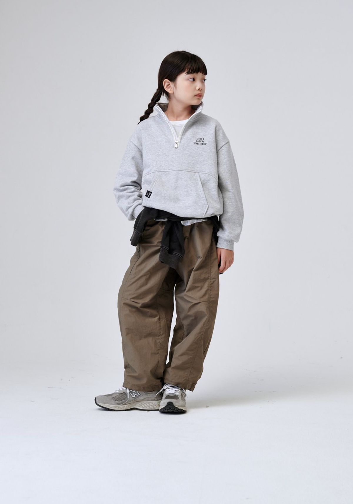 블루테일(BLUETAIL) AAG8TS02MG 멜란지그레이 아노락 티서츠