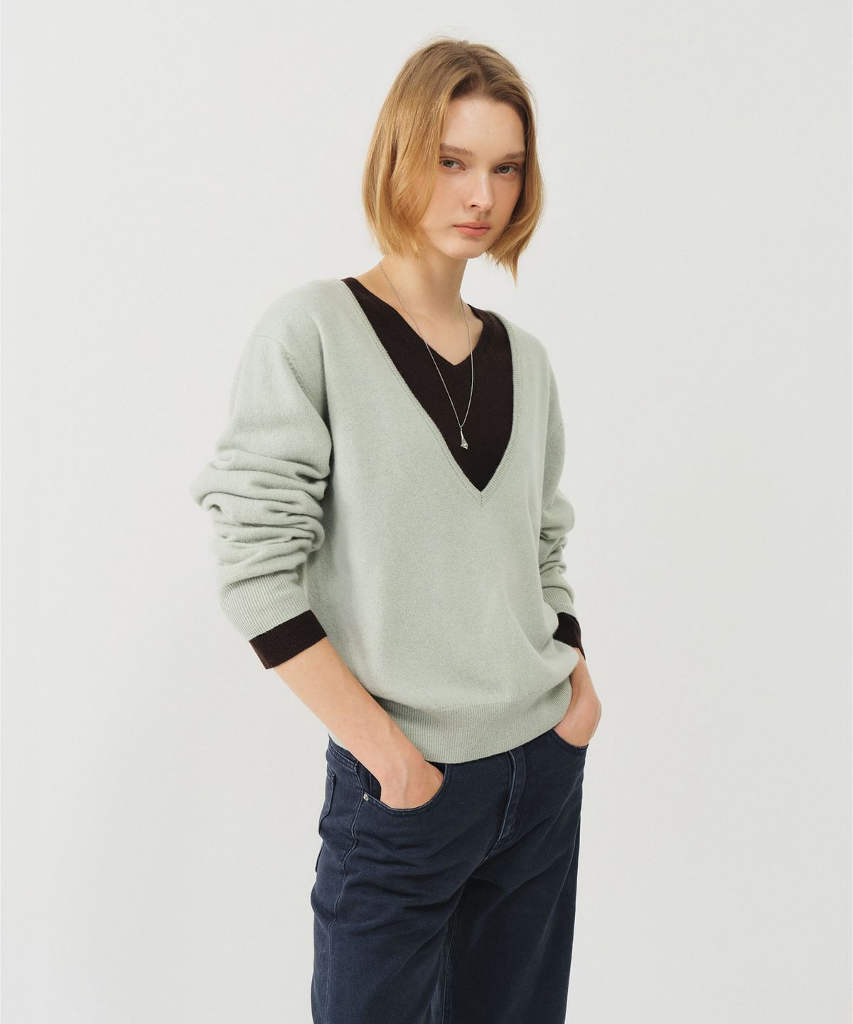 룩캐스트(LOOKAST) 캐시미어 딥 브이넥 니트 / CASHMERE DEEP V-NECK KNIT_5colors