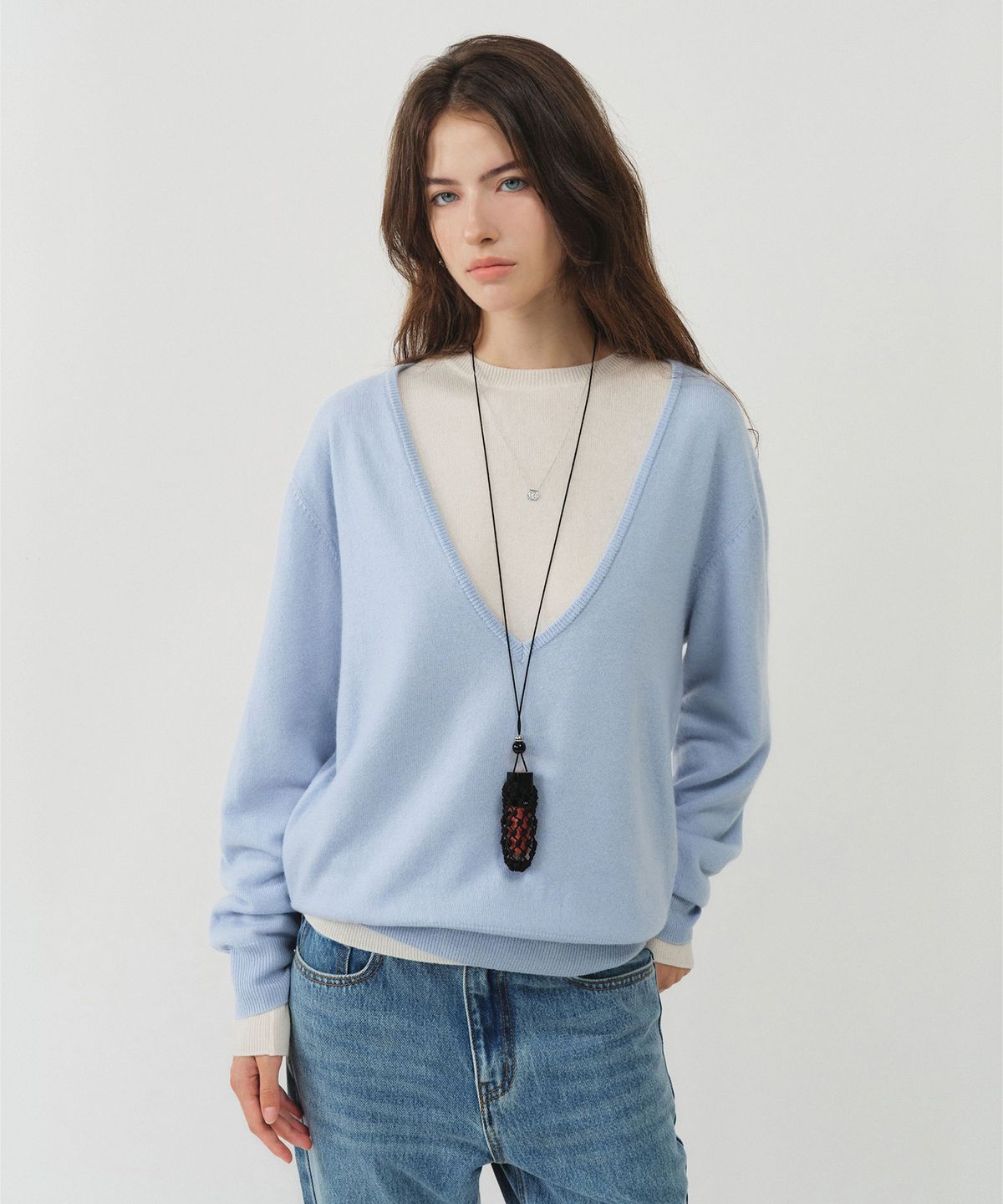 룩캐스트(LOOKAST) 캐시미어 딥 브이넥 니트 / CASHMERE DEEP V-NECK KNIT_5colors