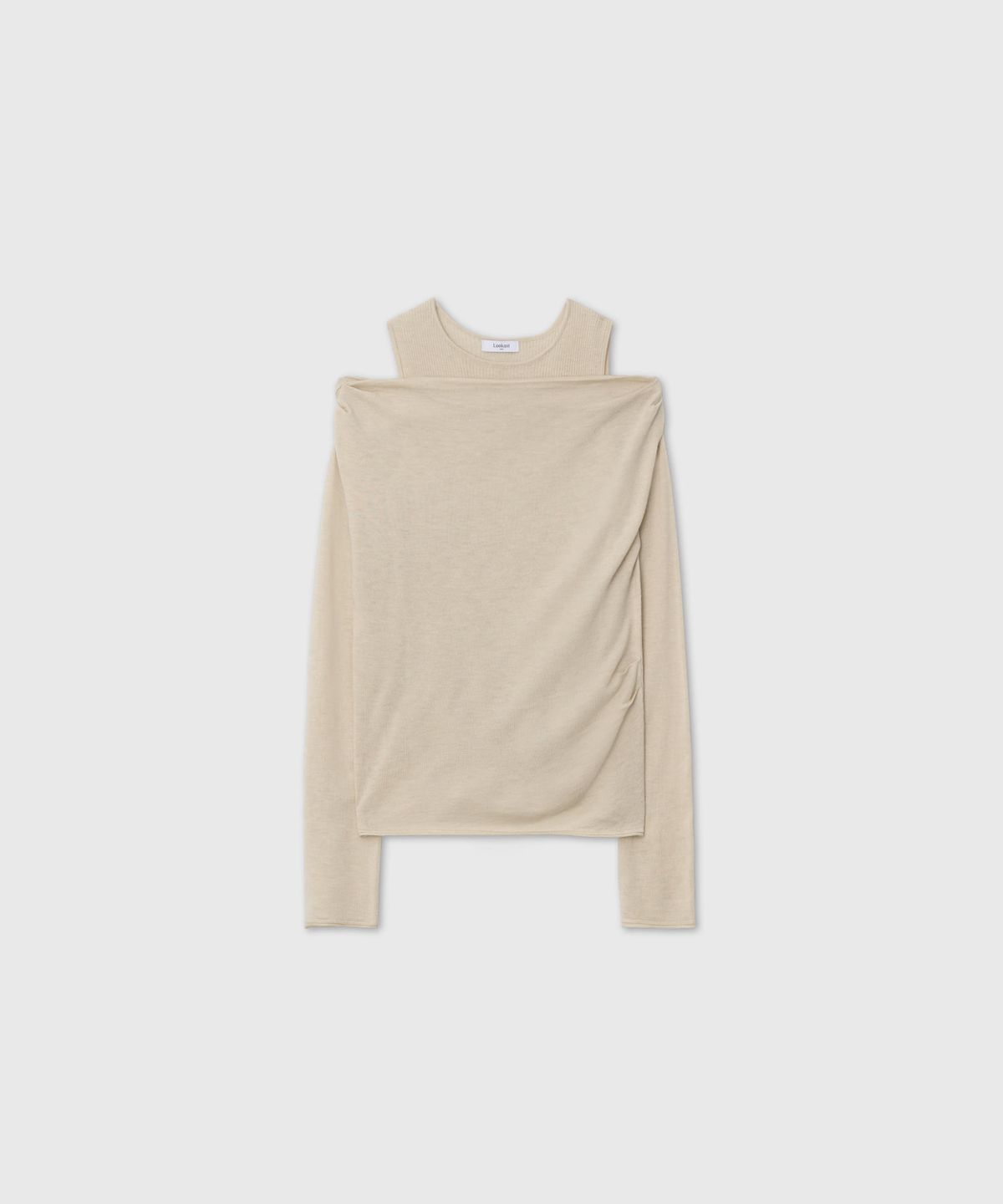 룩캐스트(LOOKAST) 울 실크 오프숄더 레이어드 니트 / WOOL SILK OFF-SHOULDER LAYERED KNIT_2colors