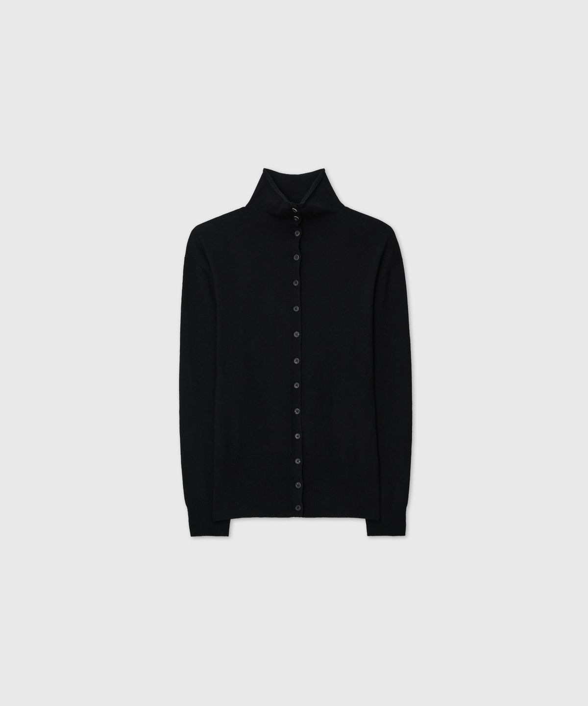 룩캐스트(LOOKAST) 하이 넥 버튼 울 가디건_블랙 / HIGH NECK BUTTON WOOL CARDIGAN_BLACK