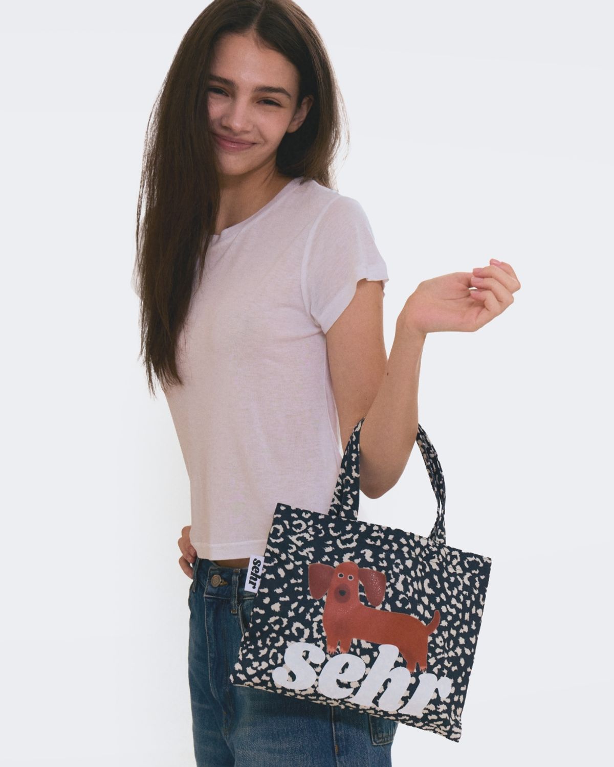 세르(SEHR) My Puppy Leopard Mini Bag (Navy)