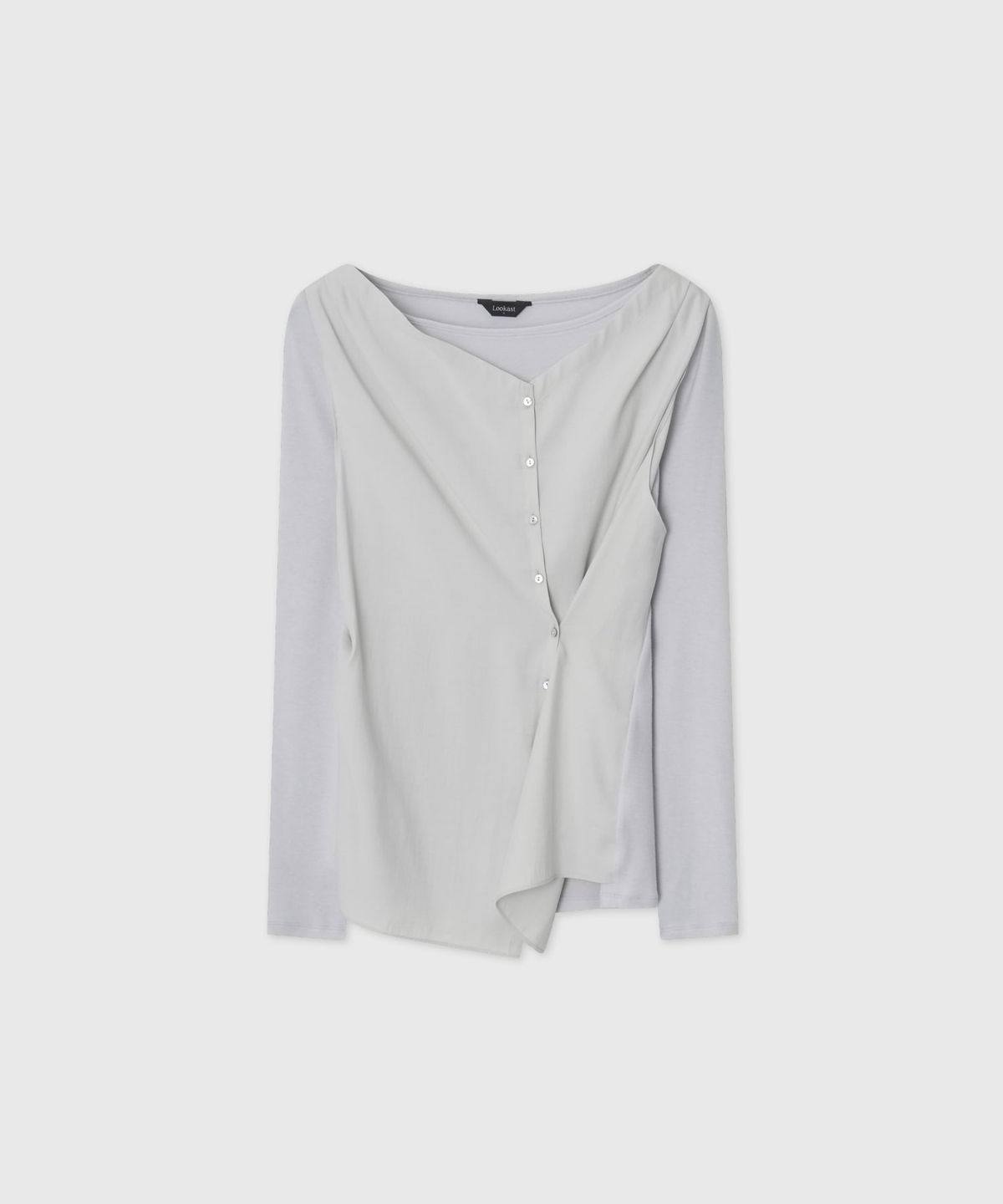 룩캐스트(LOOKAST) 울 더블 레이어드 롱 슬리브 티셔츠_라이트 그레이 / WOOL DOUBLE-LAYERED LONG SLEEVE T-SHIRT_LIGHT GREY