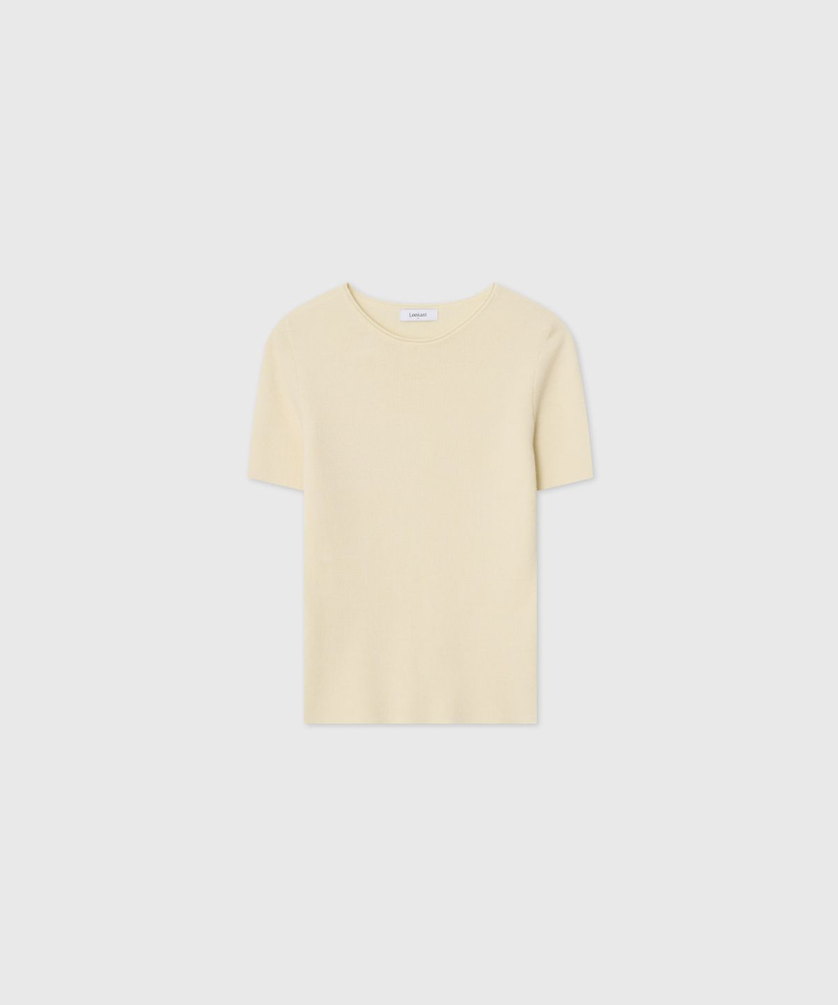 룩캐스트(LOOKAST) 울 블렌드 하프슬리브 니트 탑_아이보리 / WOOL BLEND HALF-SLEEVE KNIT TOP_IVORY