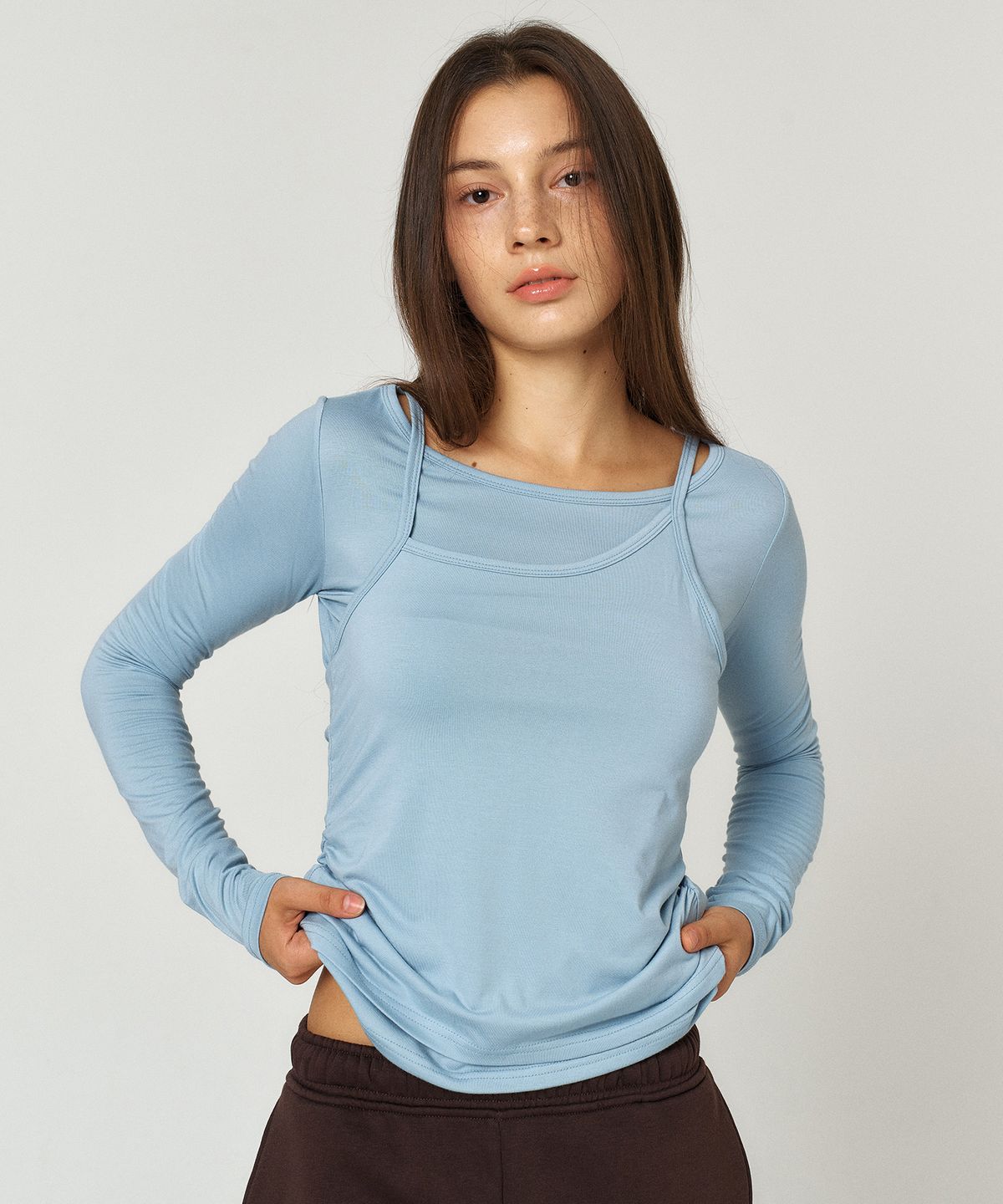 꾸아페(QUAFE) 2 WAY LAYERED SLEEVELESS TOP SET_6color