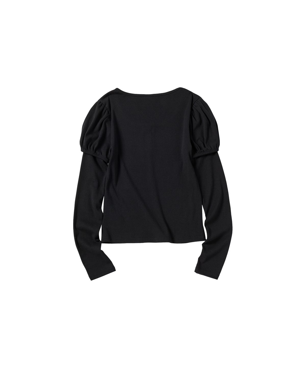 꼬모니노즈(COMONINOZ) W SOFT PUFF LAYER T-SHIRT [BLACK]