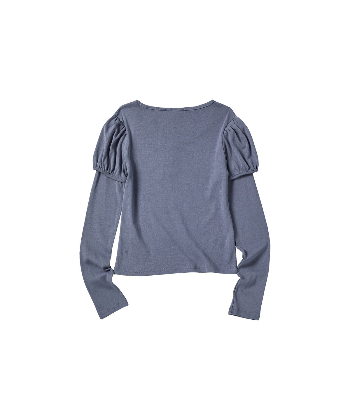 꼬모니노즈(COMONINOZ) W SOFT PUFF LAYER T-SHIRT [DEEP GRAY]