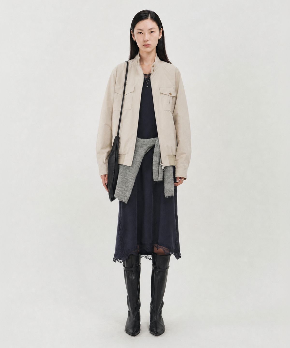 룩캐스트(LOOKAST) 코튼 유틸리티 봄버 자켓_베이지 / COTTON UTILITY BOMBER JACKET_BEIGE
