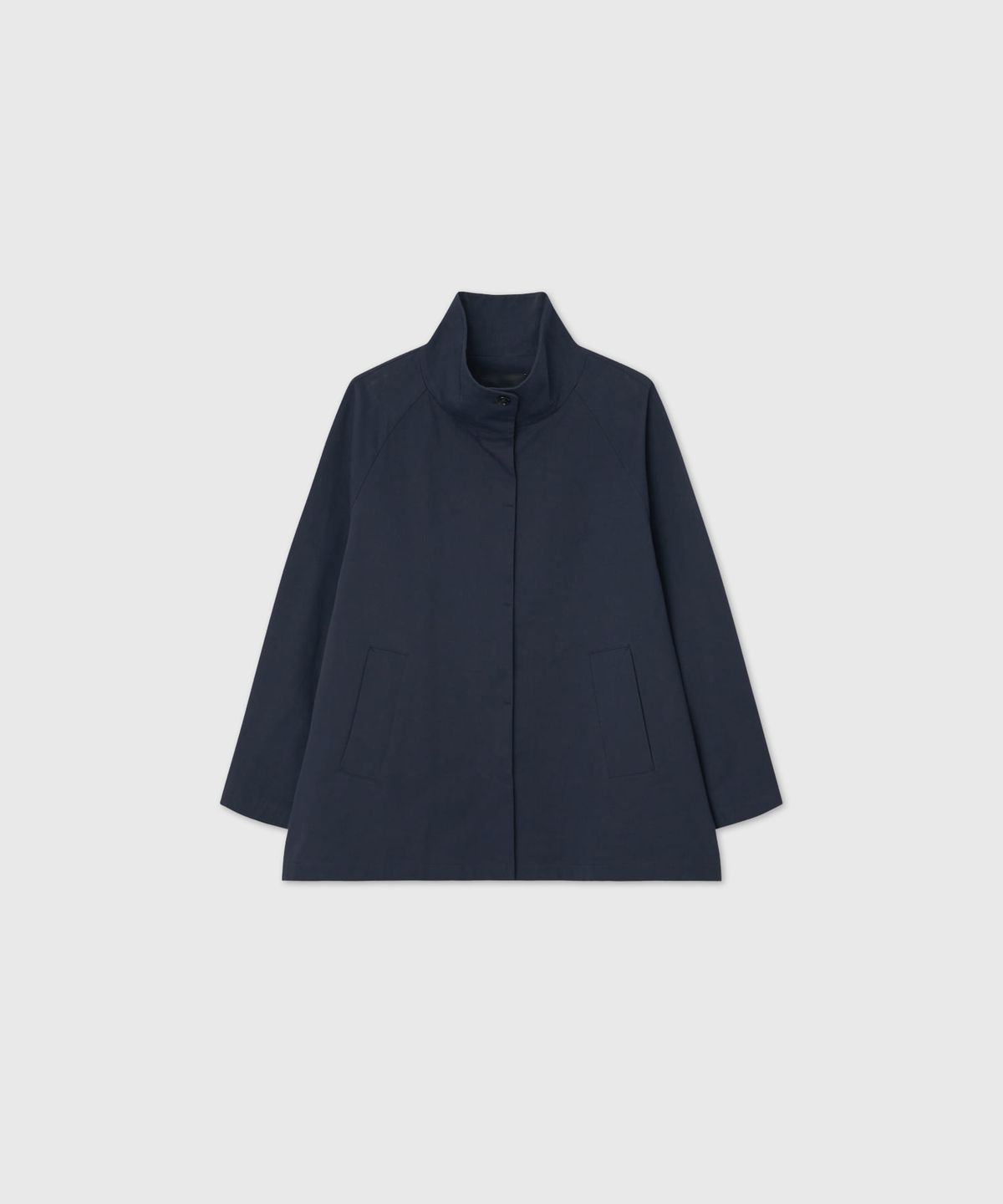 룩캐스트(LOOKAST) 하이 넥 코튼 하프 자켓_네이비 / HIGH NECK COTTON HALF JACKET_NAVY