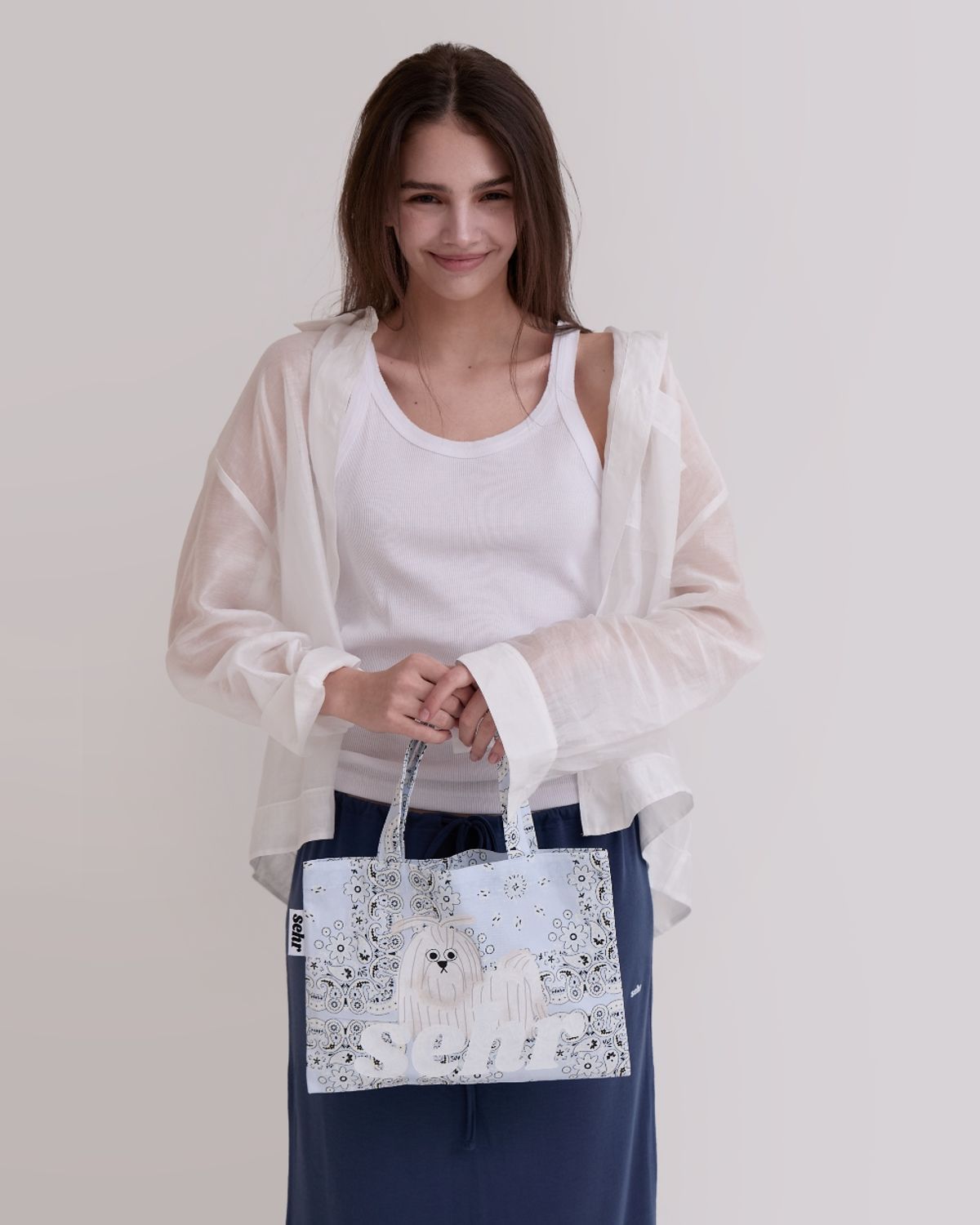세르(SEHR) My Puppy Paisley Mini Bag (Light Blue)