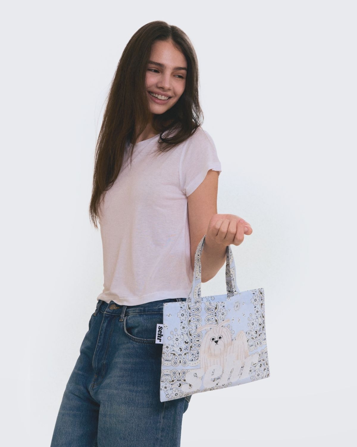 세르(SEHR) My Puppy Paisley Mini Bag (Light Blue)