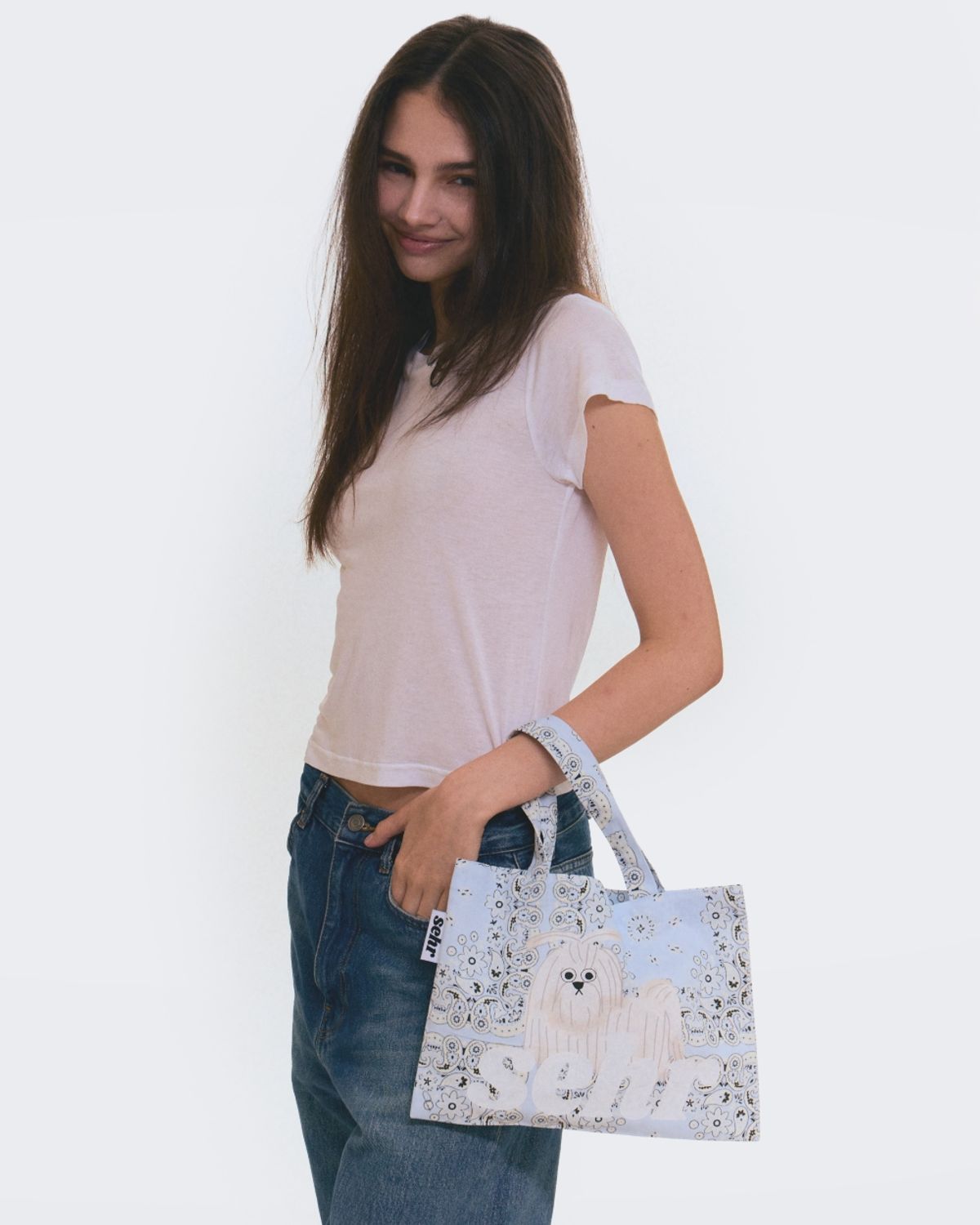 세르(SEHR) My Puppy Paisley Mini Bag (Light Blue)
