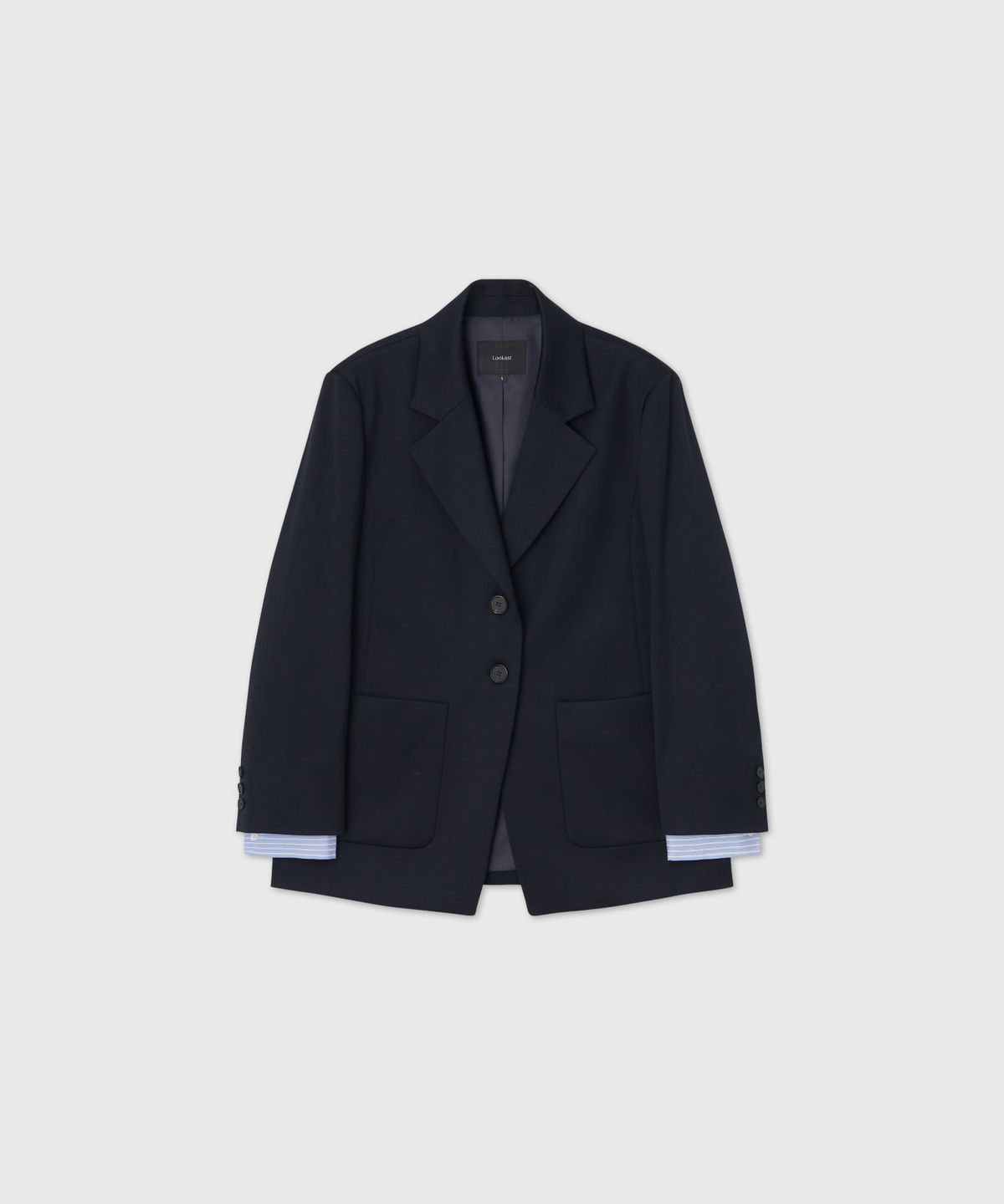 룩캐스트(LOOKAST) 울 투웨이 시그니처 커프스 블레이저_네이비 / WOOL TWO-WAY SIGNATURE CUFFS BLAZER_NAVY