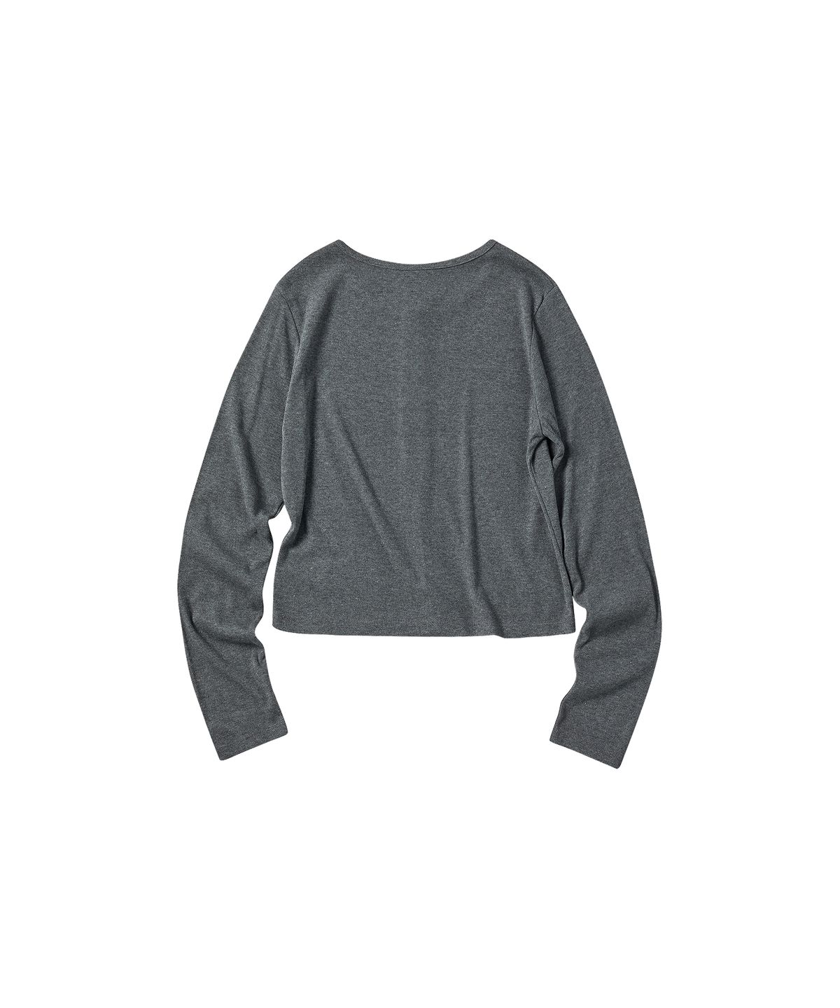 꼬모니노즈(COMONINOZ) W SOLID ROUND NECK CARDIGAN [GRAY]
