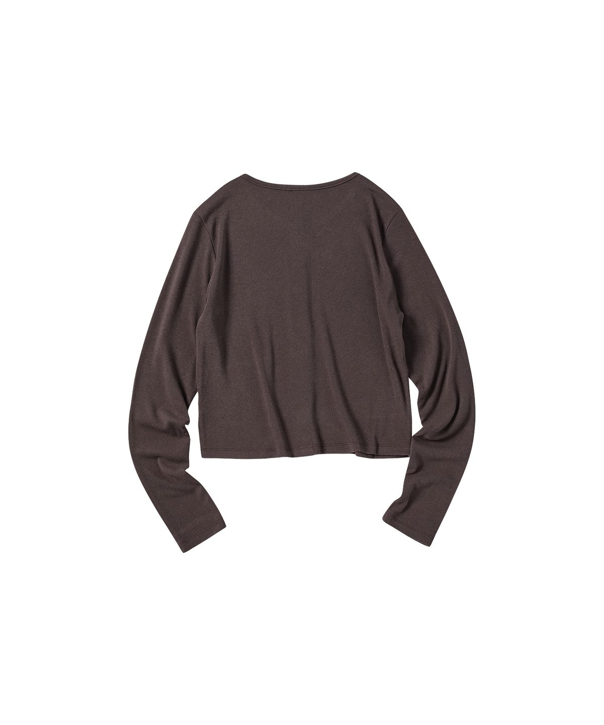 꼬모니노즈(COMONINOZ) W SOLID ROUND NECK CARDIGAN [BROWN]