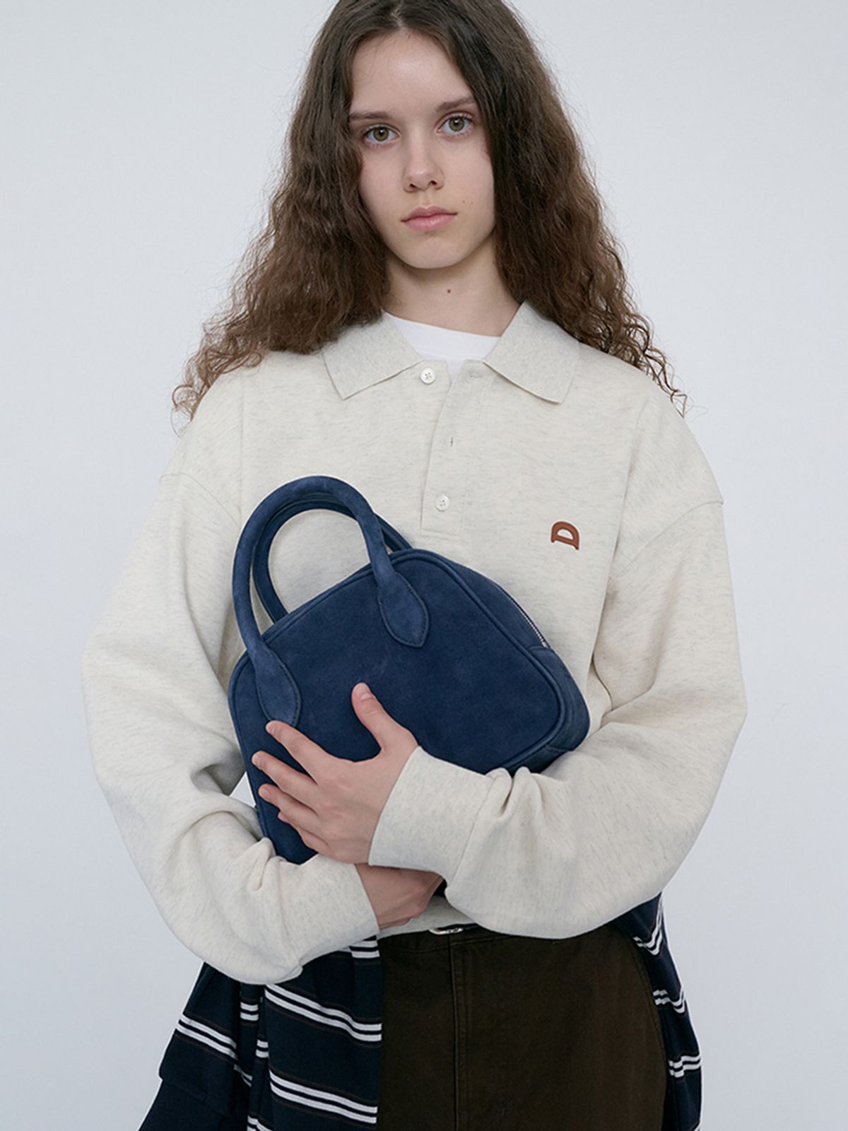던스트(DUNST) SUEDE BOSTON TOTE BAG_UDBA6F202_NAVY