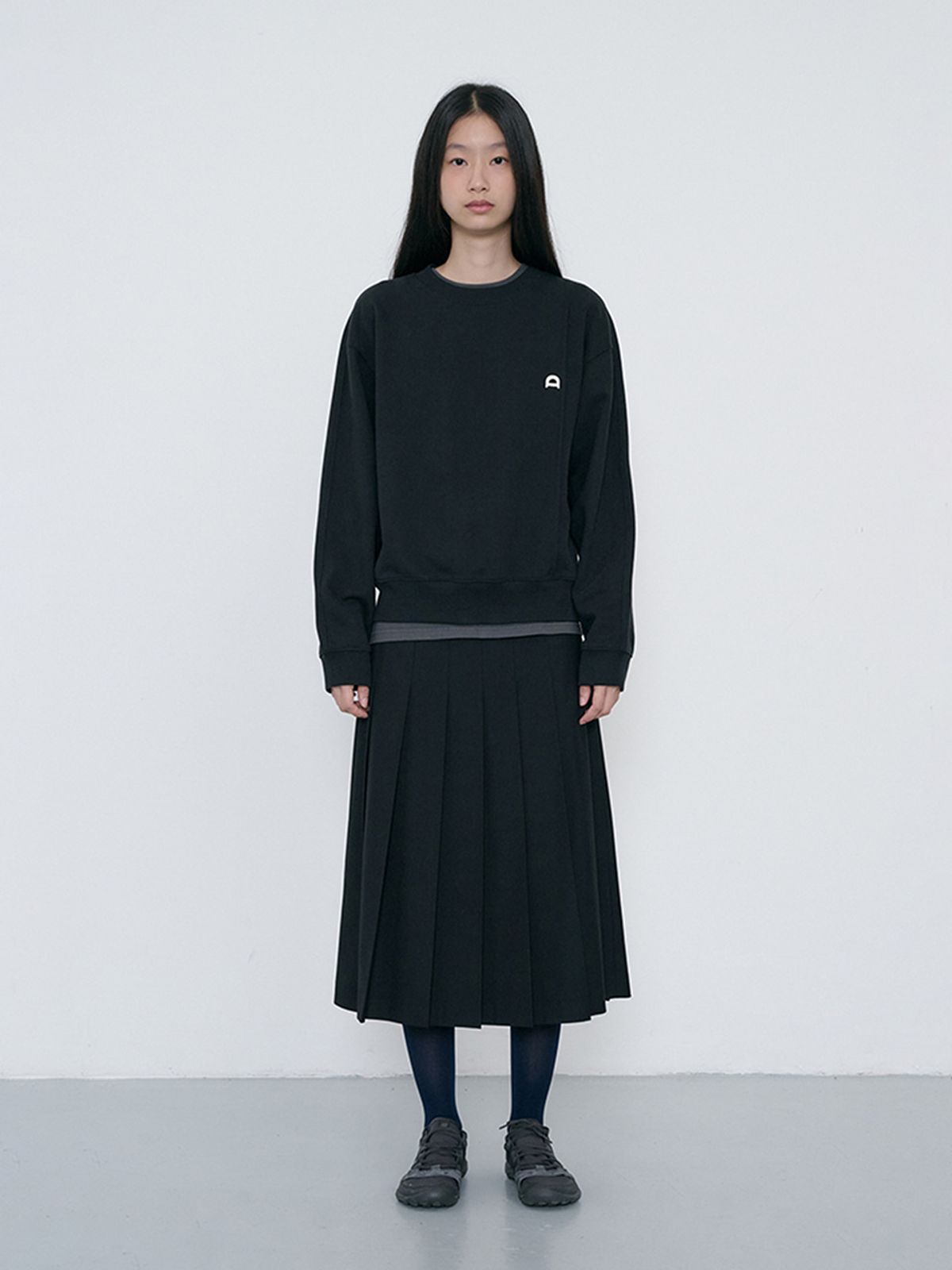 던스트(DUNST) PLEATS LONG SKIRT_UDSK6C206_BLACK