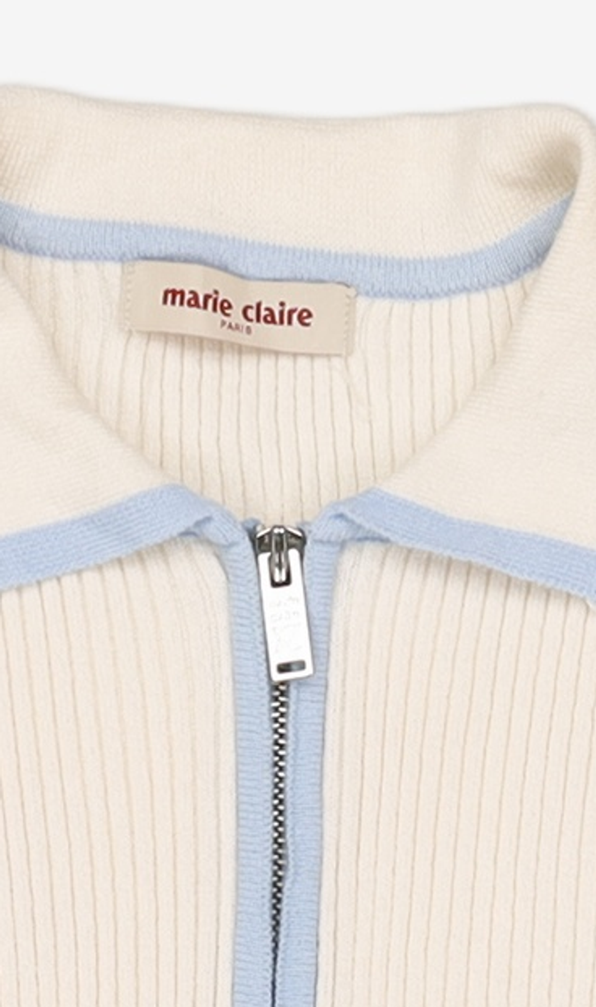 마리끌레르(MARIE CLAIRE) 컬러 라인 하프 슬리브 니트 집업(MODBKC04M4) 38