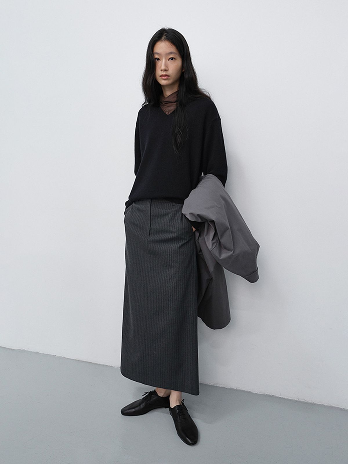던스트(DUNST) UNISEX CASHMERE V-NECK SWEATER_UDSW6C111_BLACK