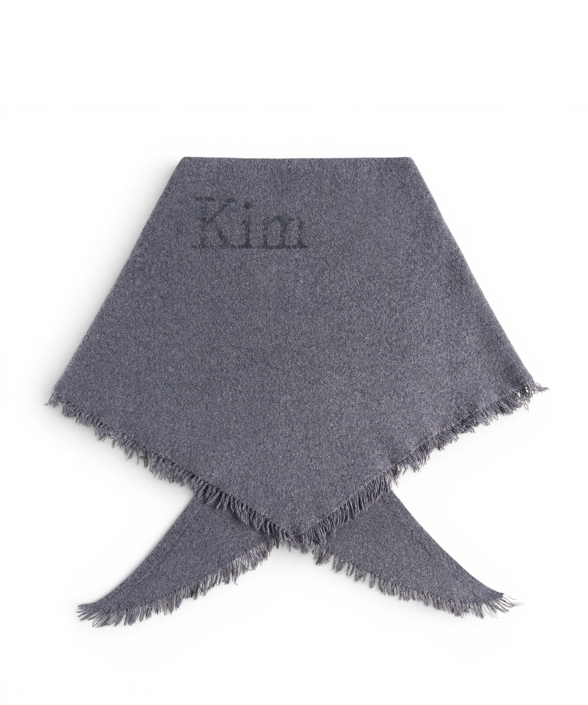 마뗑킴(MATIN KIM) FUZZY TRIANGLE FRINGE MUFFLER IN GREY