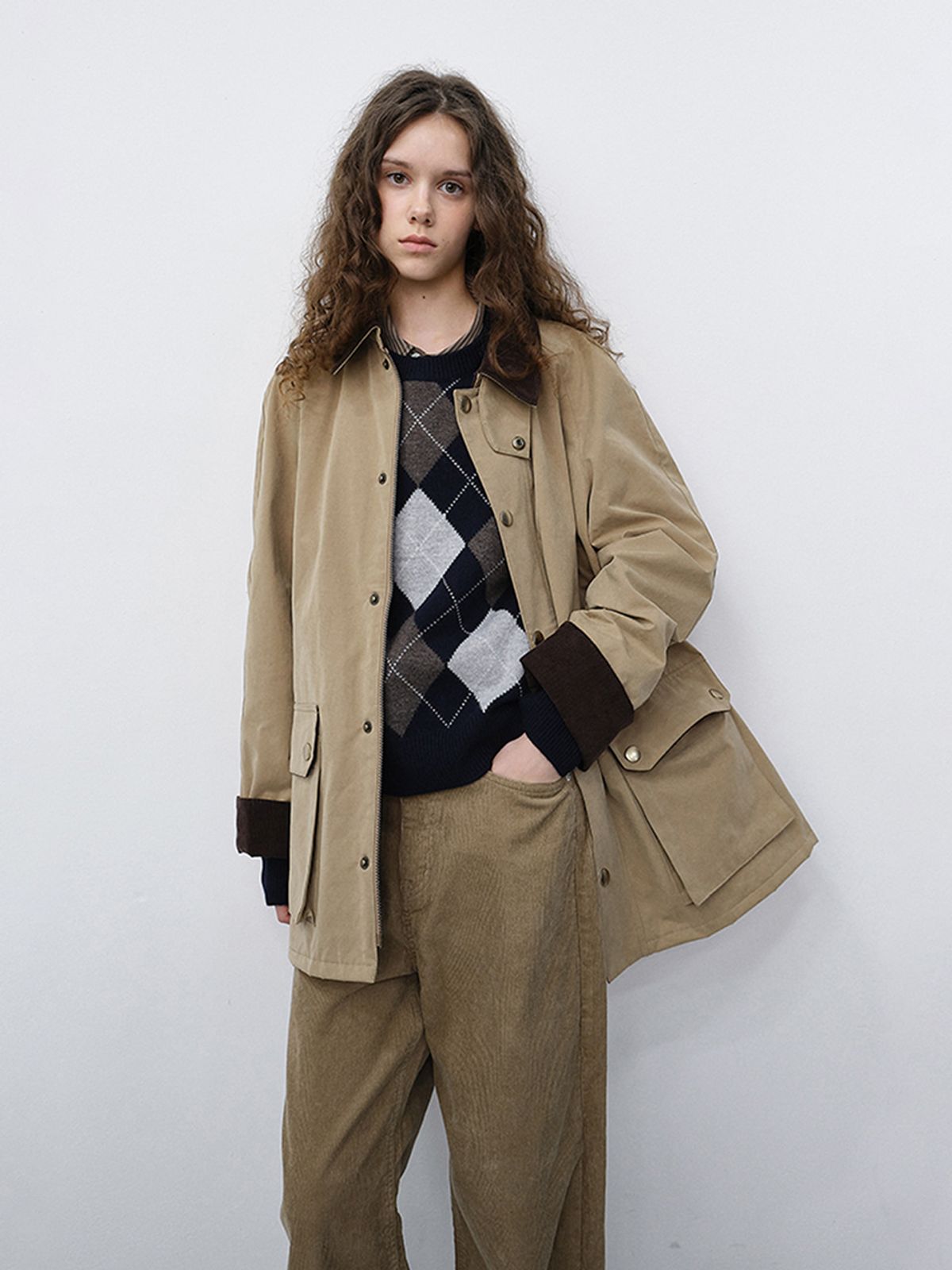 던스트(DUNST) UNISEX WAXED COTTON HUNTING JACKET_UDJU6C111_BEIGE