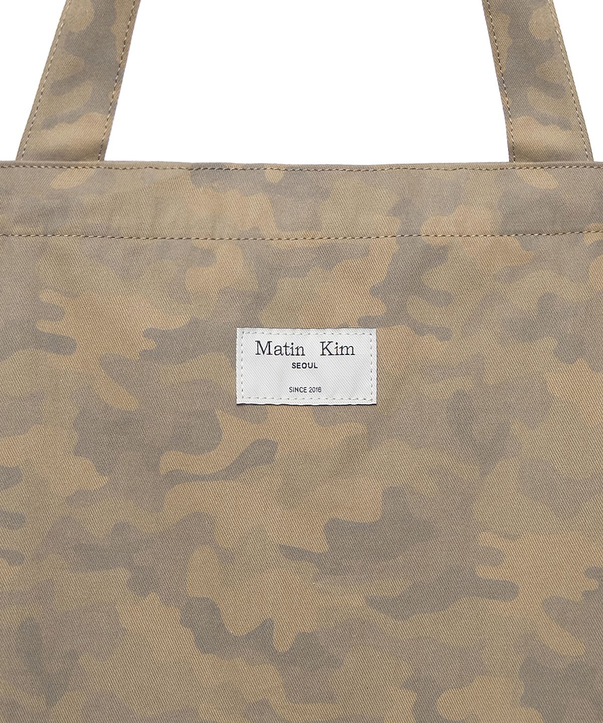 마뗑킴(MATIN KIM) MATIN WASHED PATTERN ECOBAG IN KHAKI